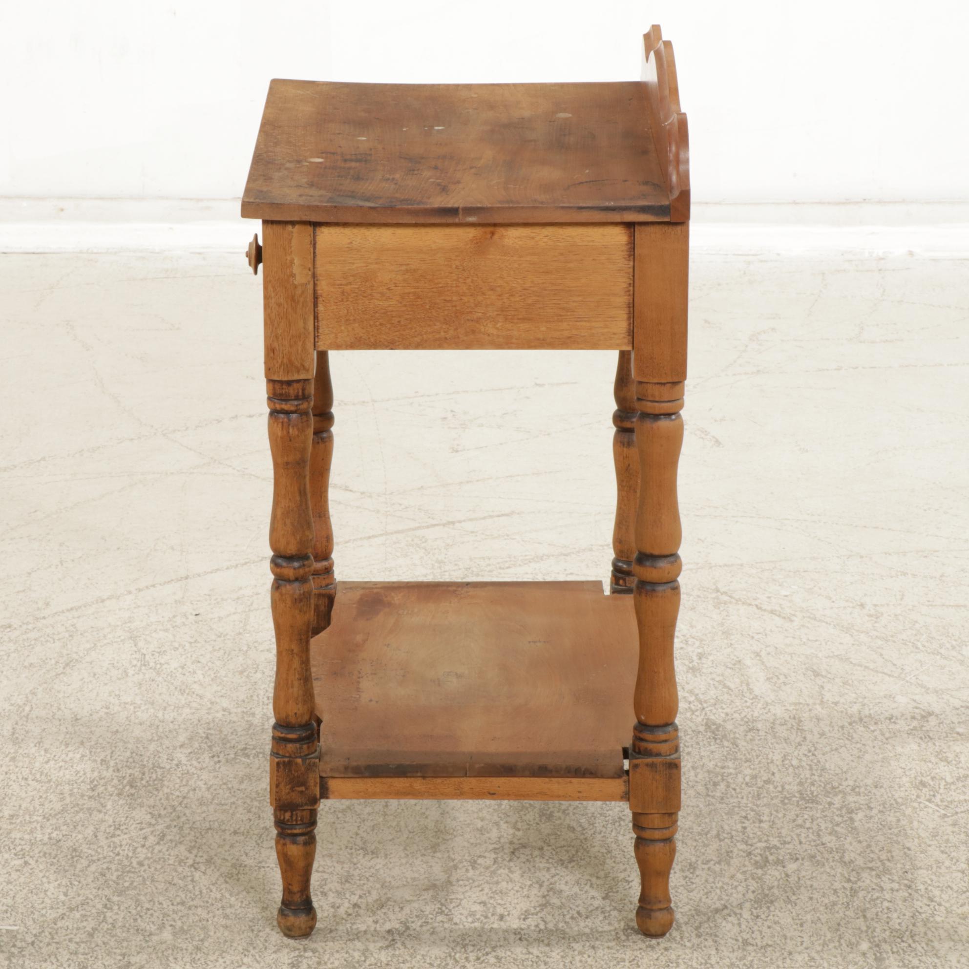 American Primitive Walnut Washstand, Early  20th Century