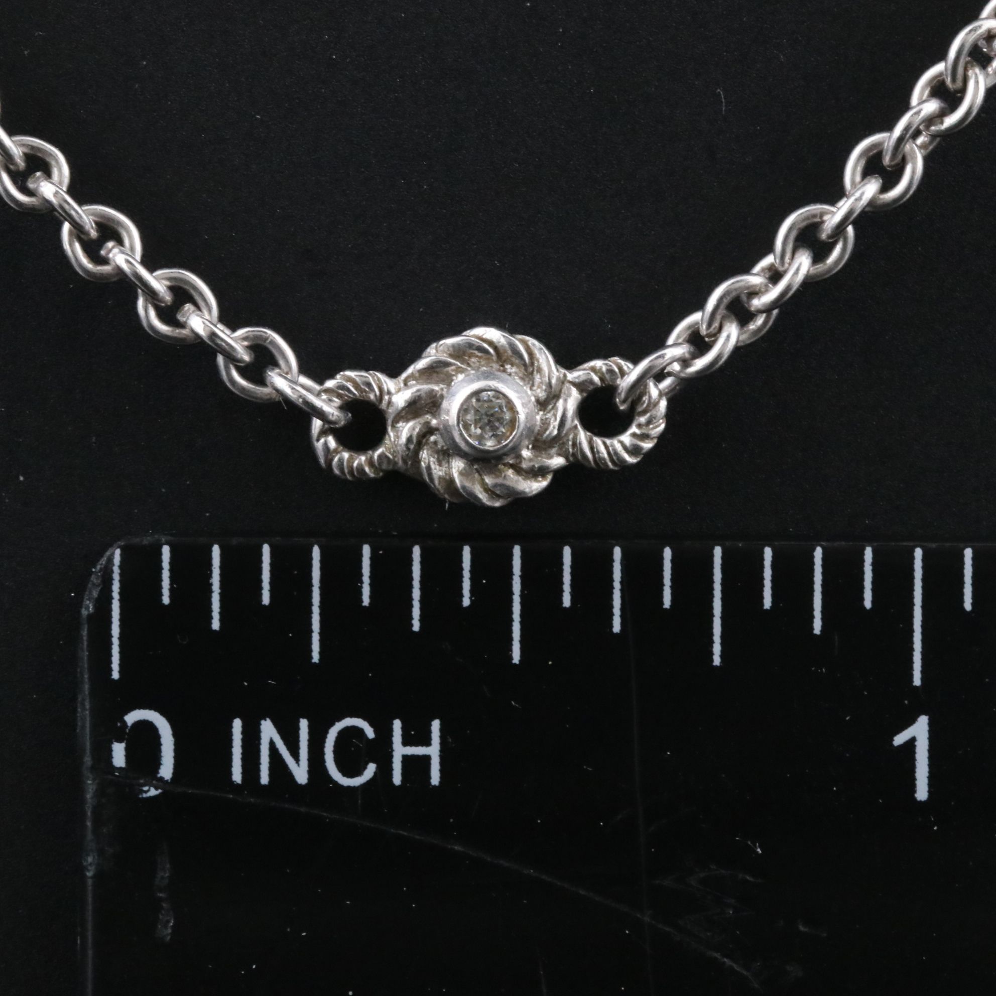 Judith Ripka Sterling CZ Station Necklace