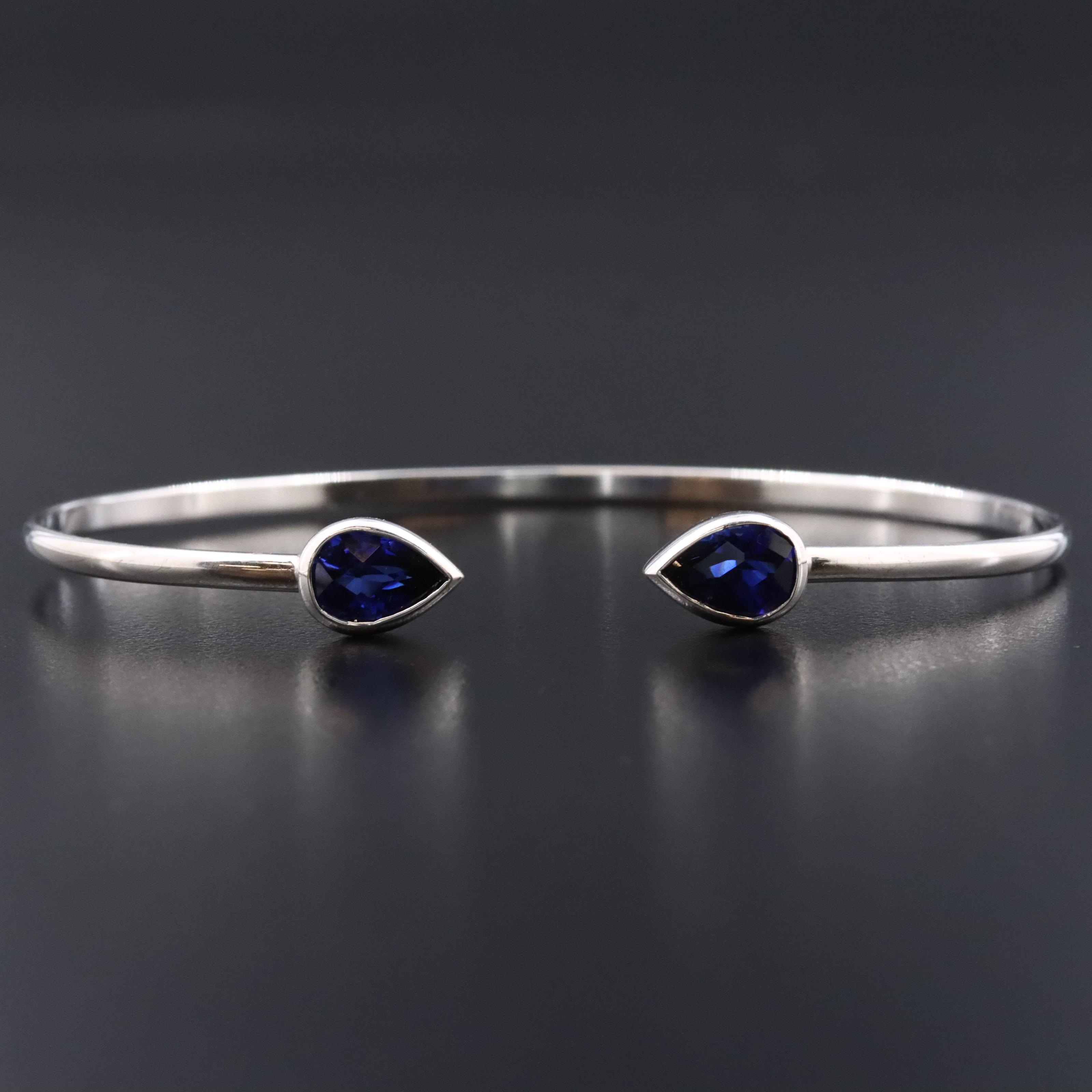Sterling Sapphire Cuff Bracelet