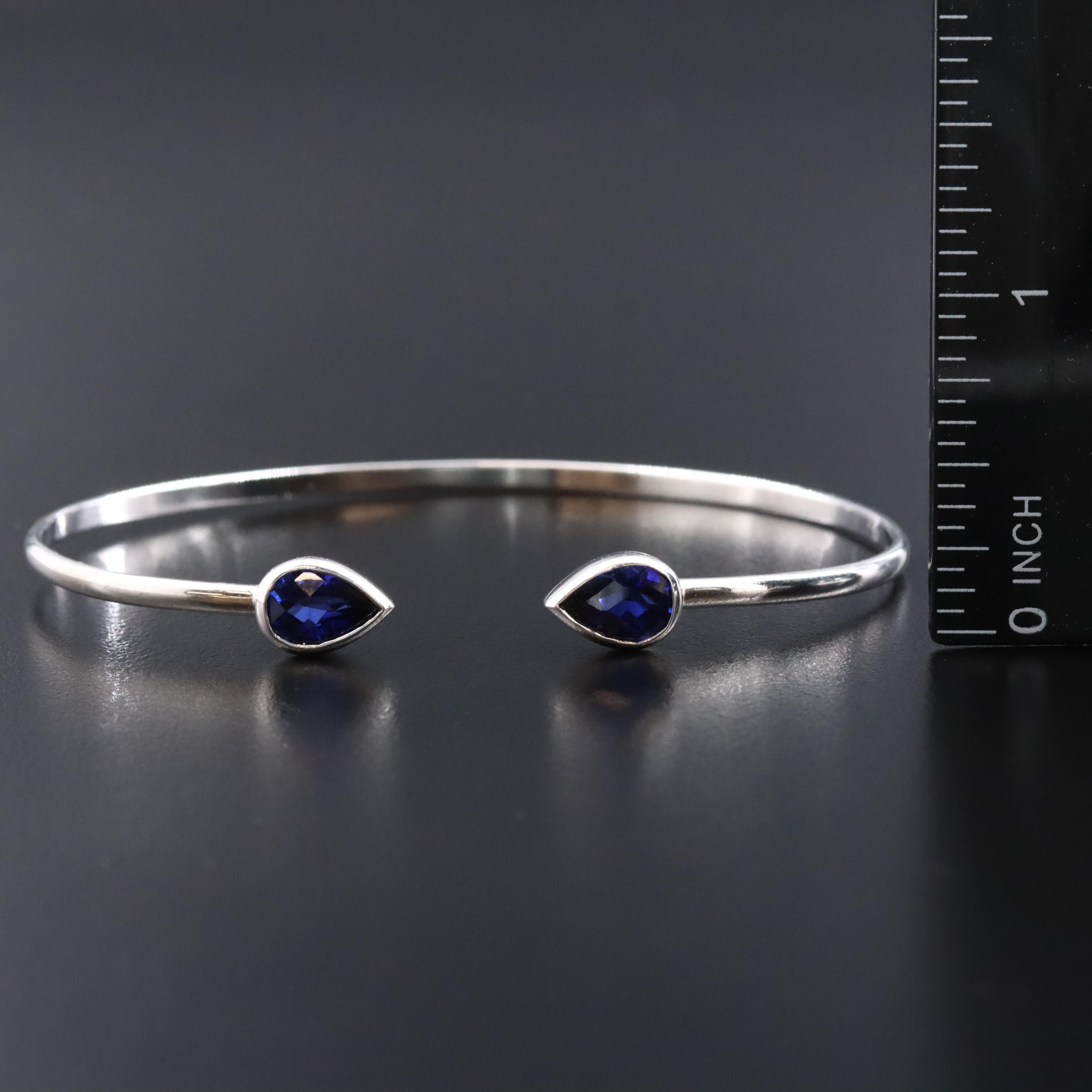 Sterling Sapphire Cuff Bracelet
