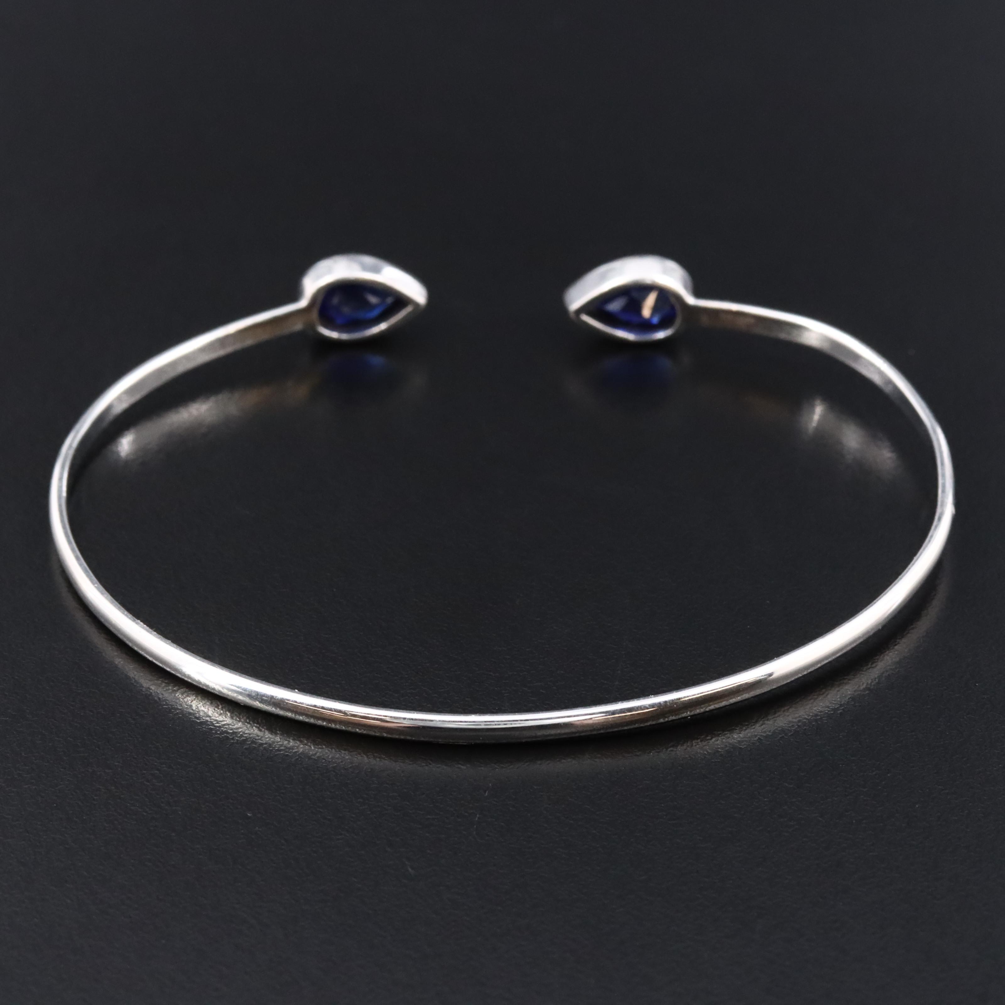 Sterling Sapphire Cuff Bracelet