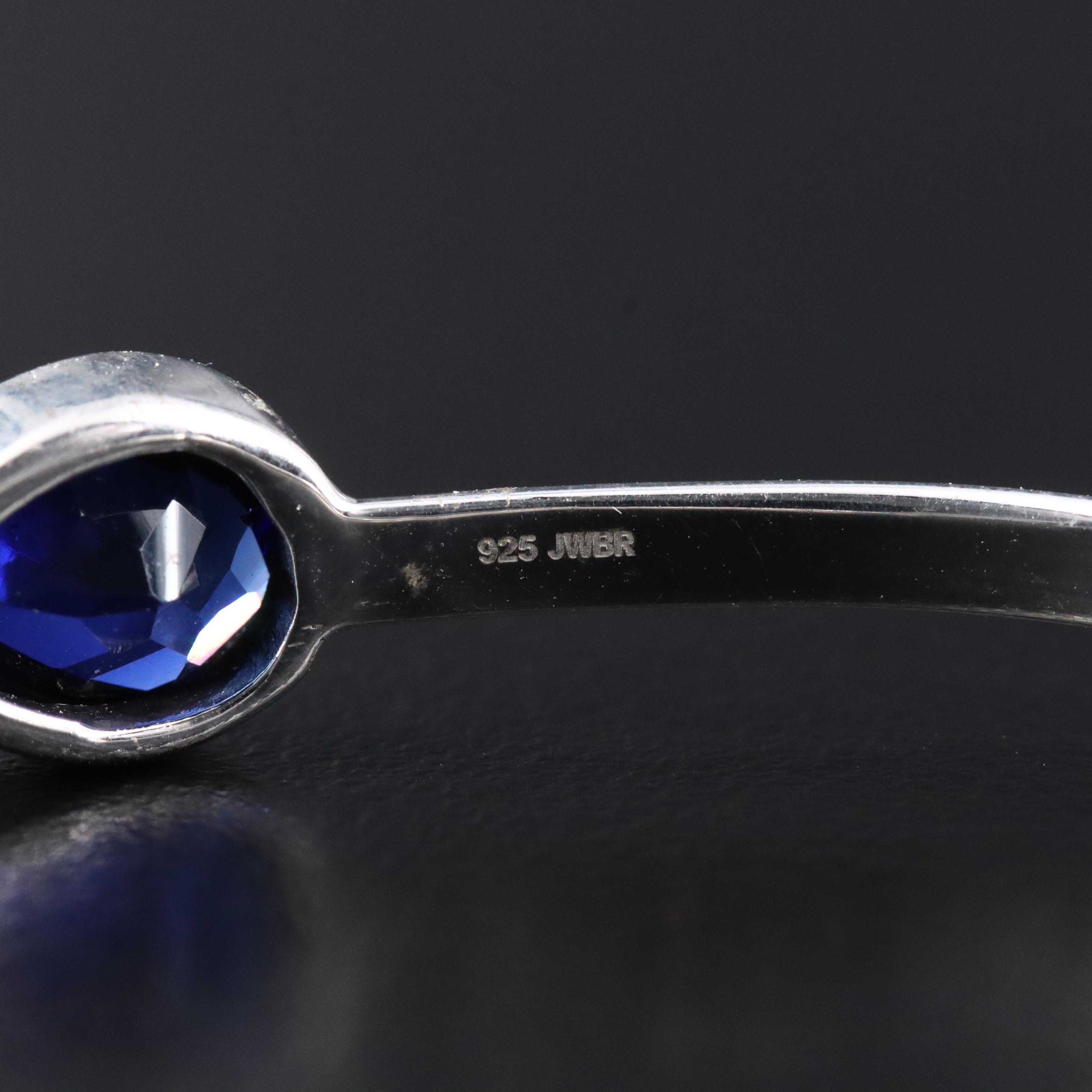 Sterling Sapphire Cuff Bracelet