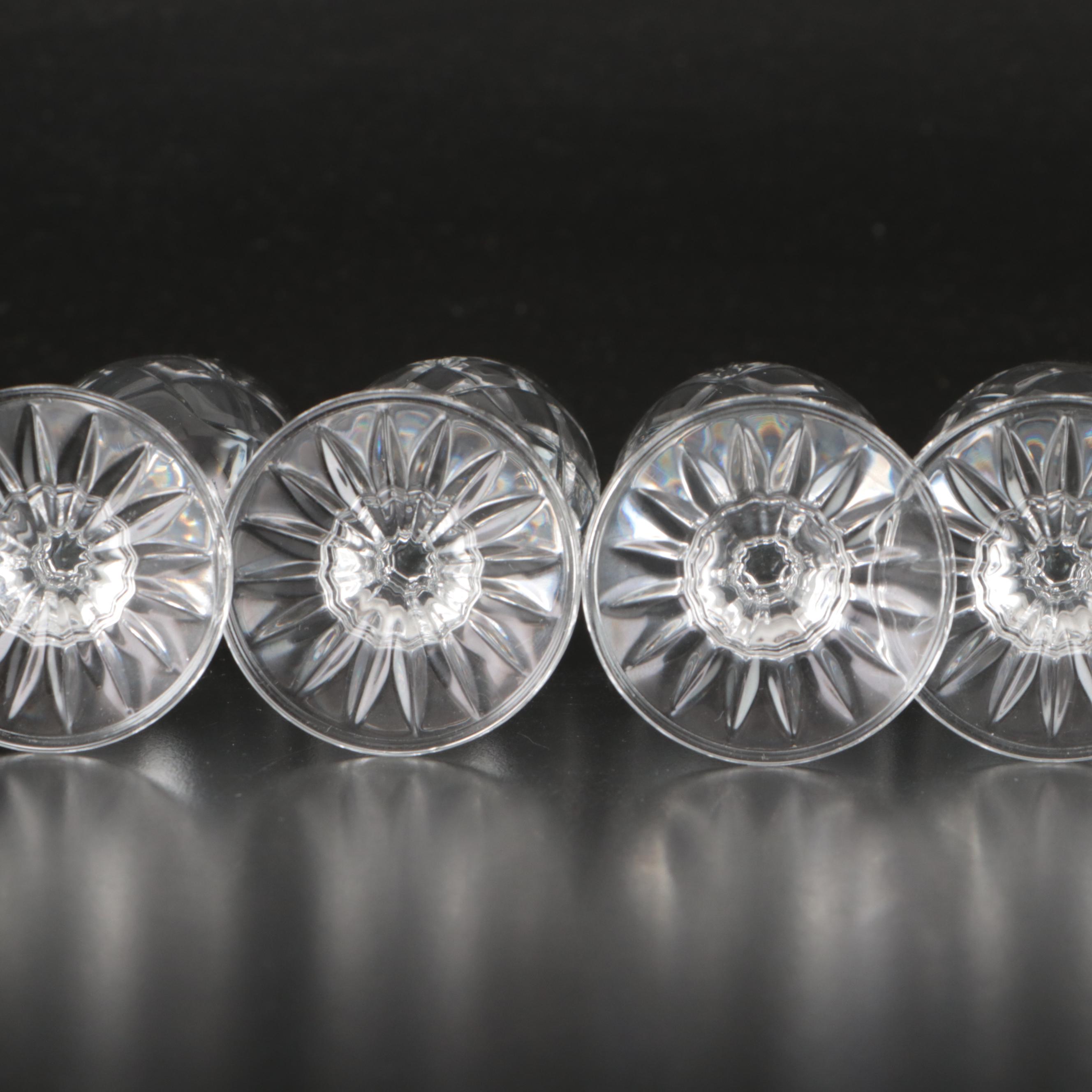 Edwardian Style Crystal Decanter with Cordial Glasses, Mid to Late 20th Century