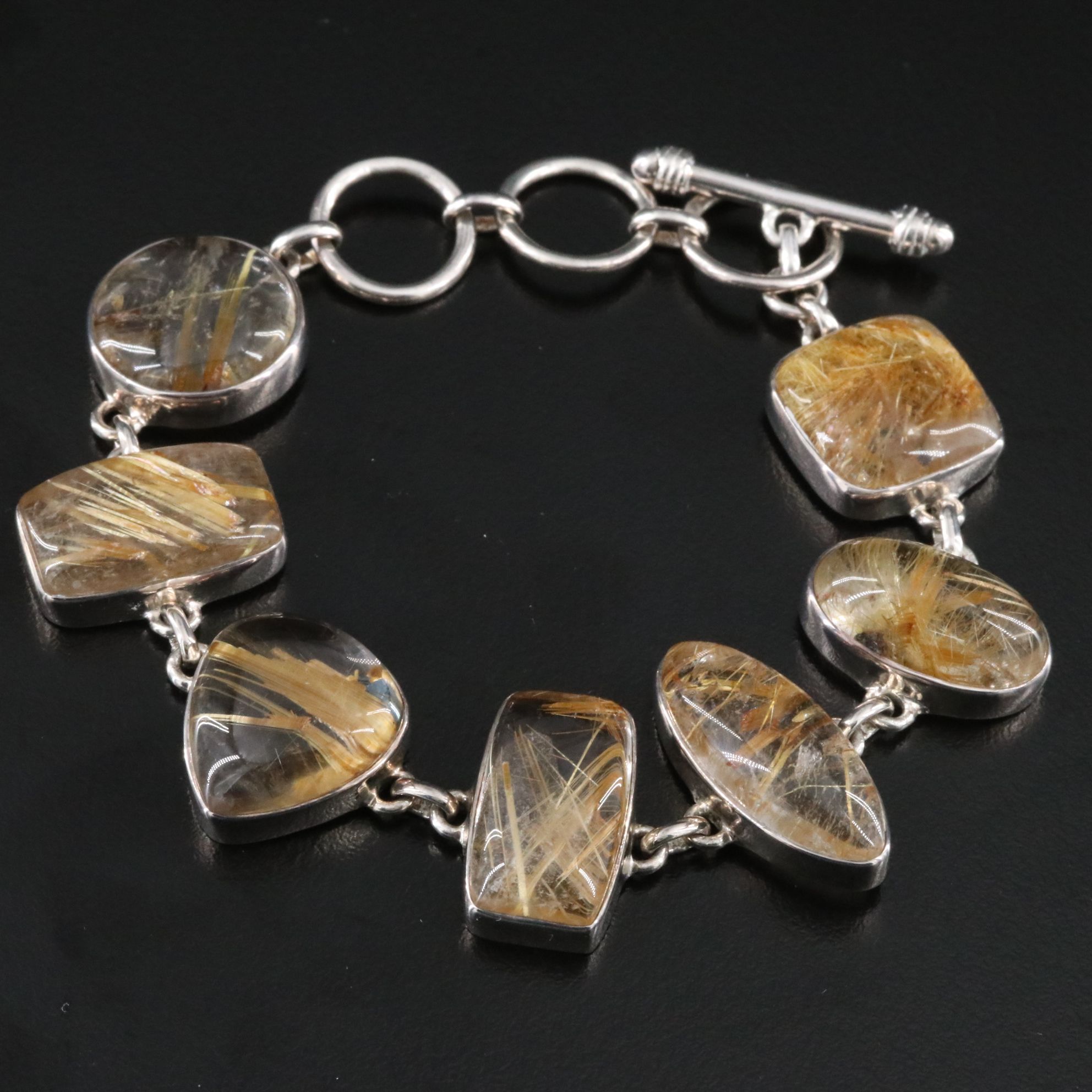 Sterling Rutilated Quartz Bracelet