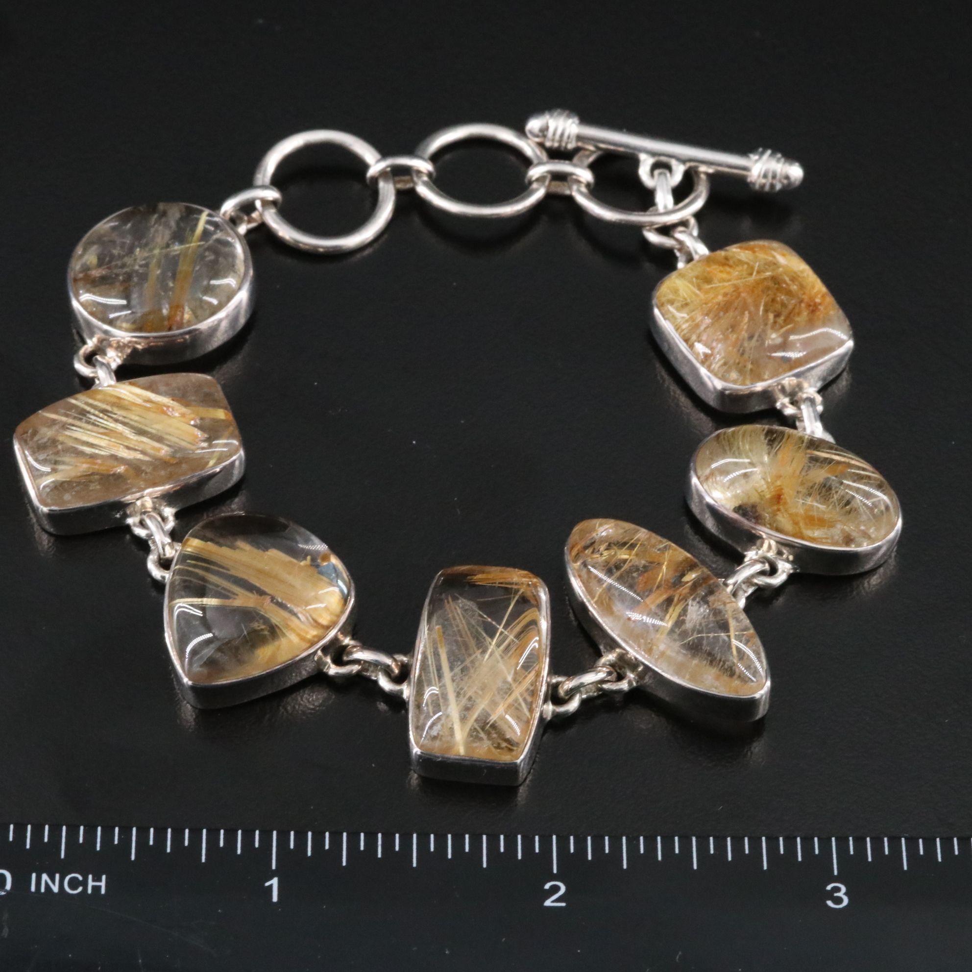 Sterling Rutilated Quartz Bracelet