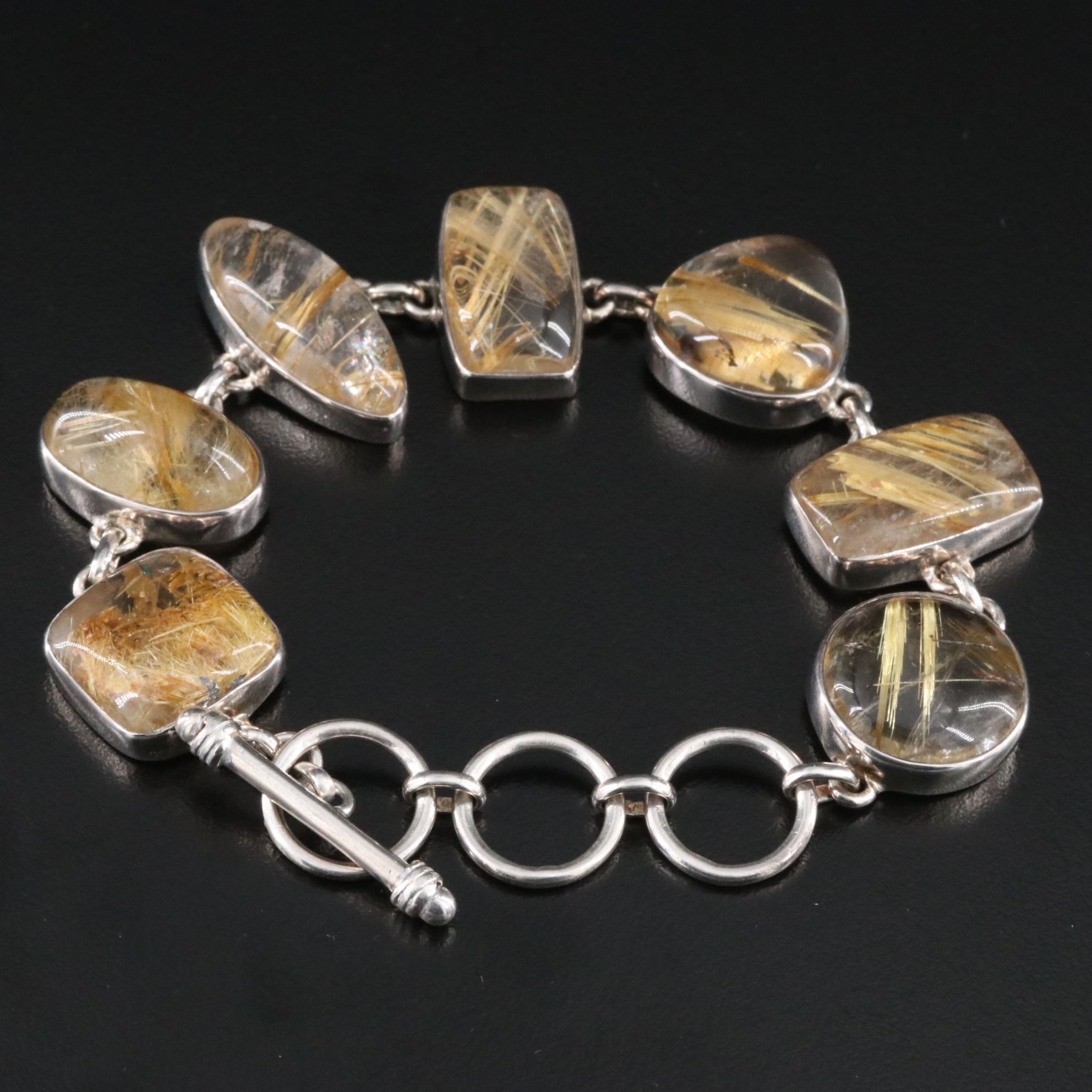 Sterling Rutilated Quartz Bracelet