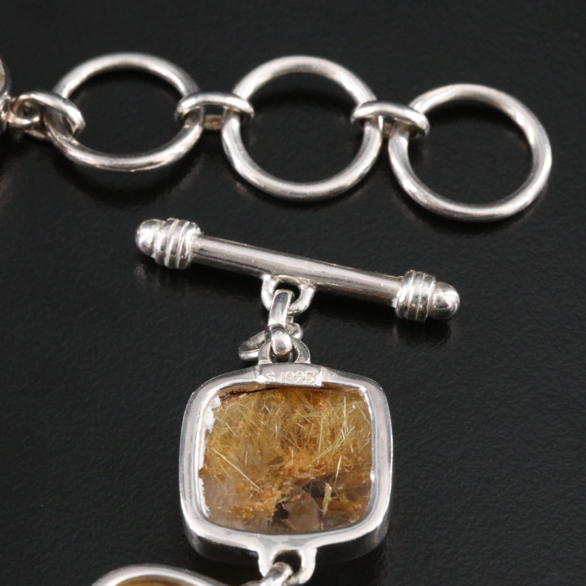 Sterling Rutilated Quartz Bracelet