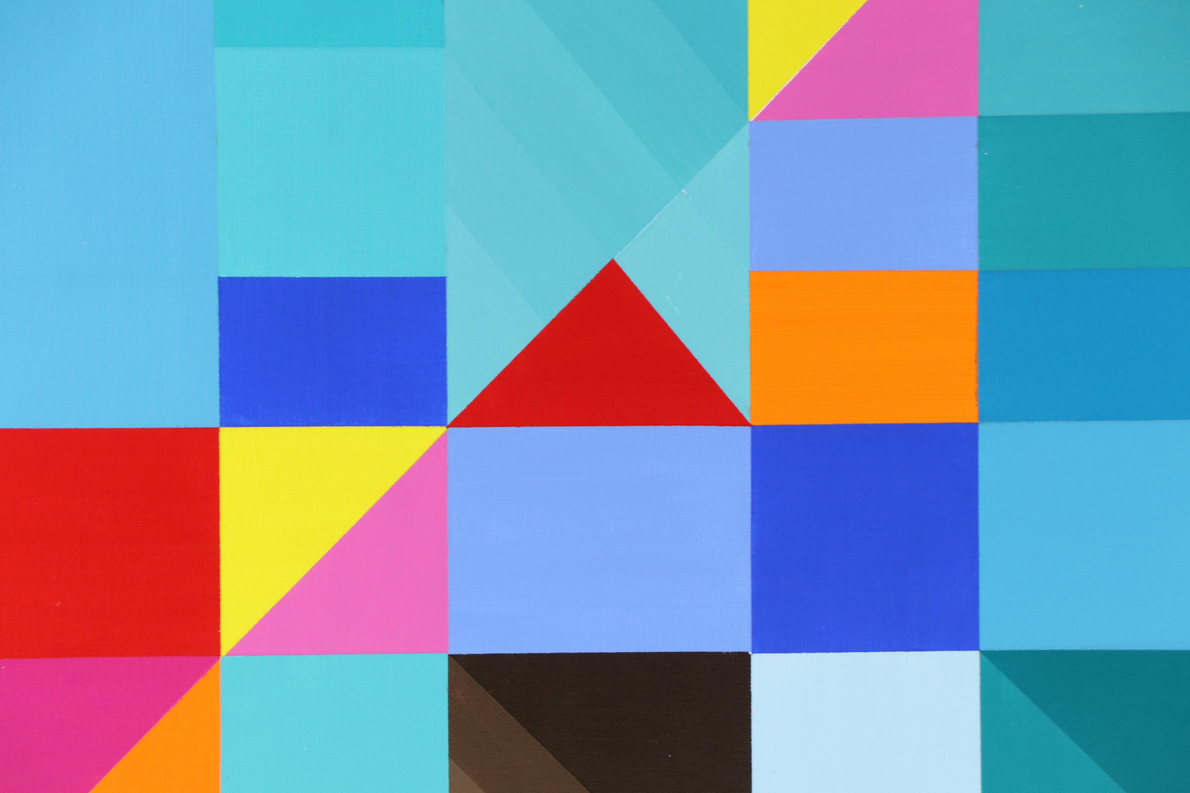 deSanto Stylized Geometric Acrylic Painting "Tessellate Dreams," 2025