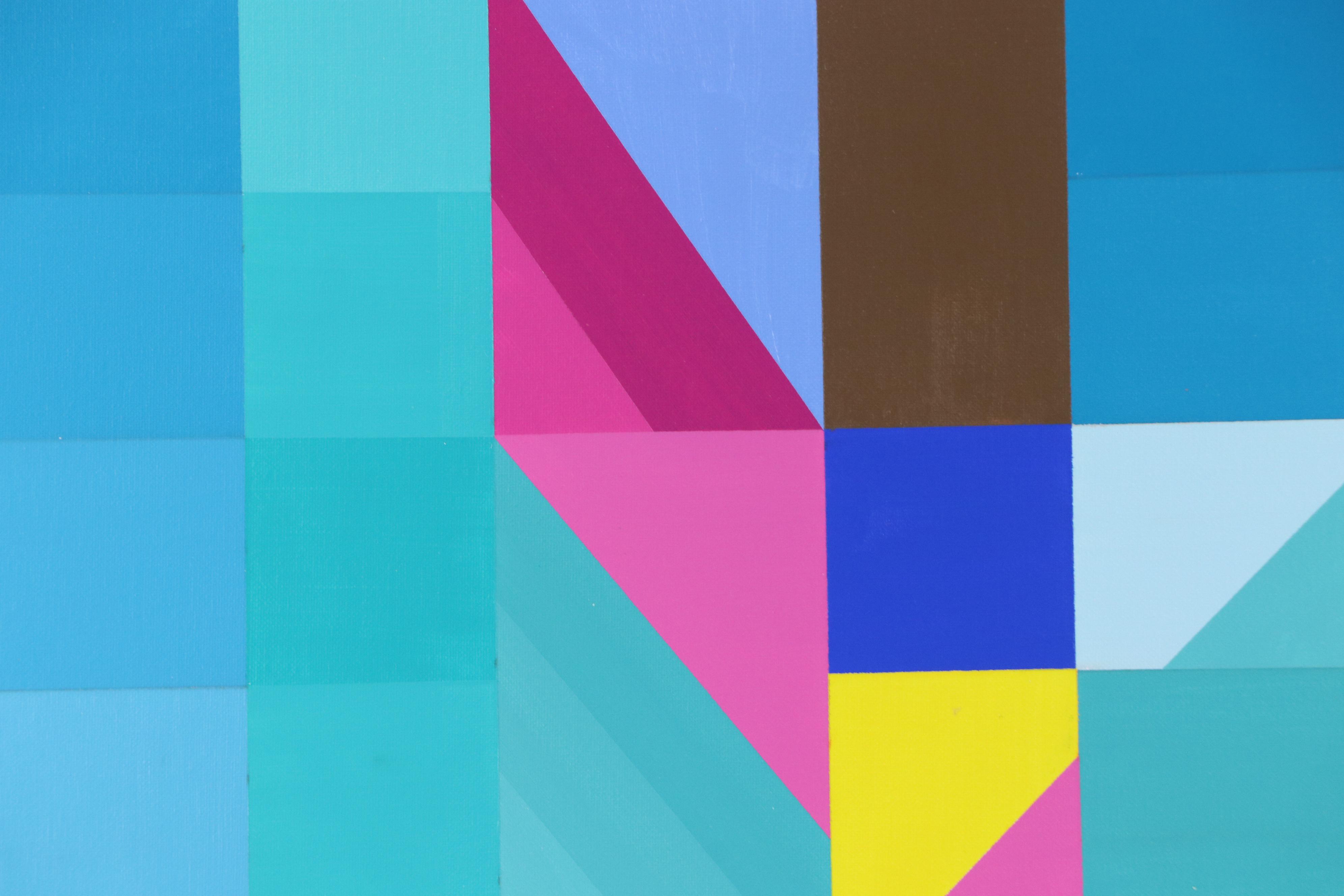 deSanto Stylized Geometric Acrylic Painting "Tessellate Dreams," 2025