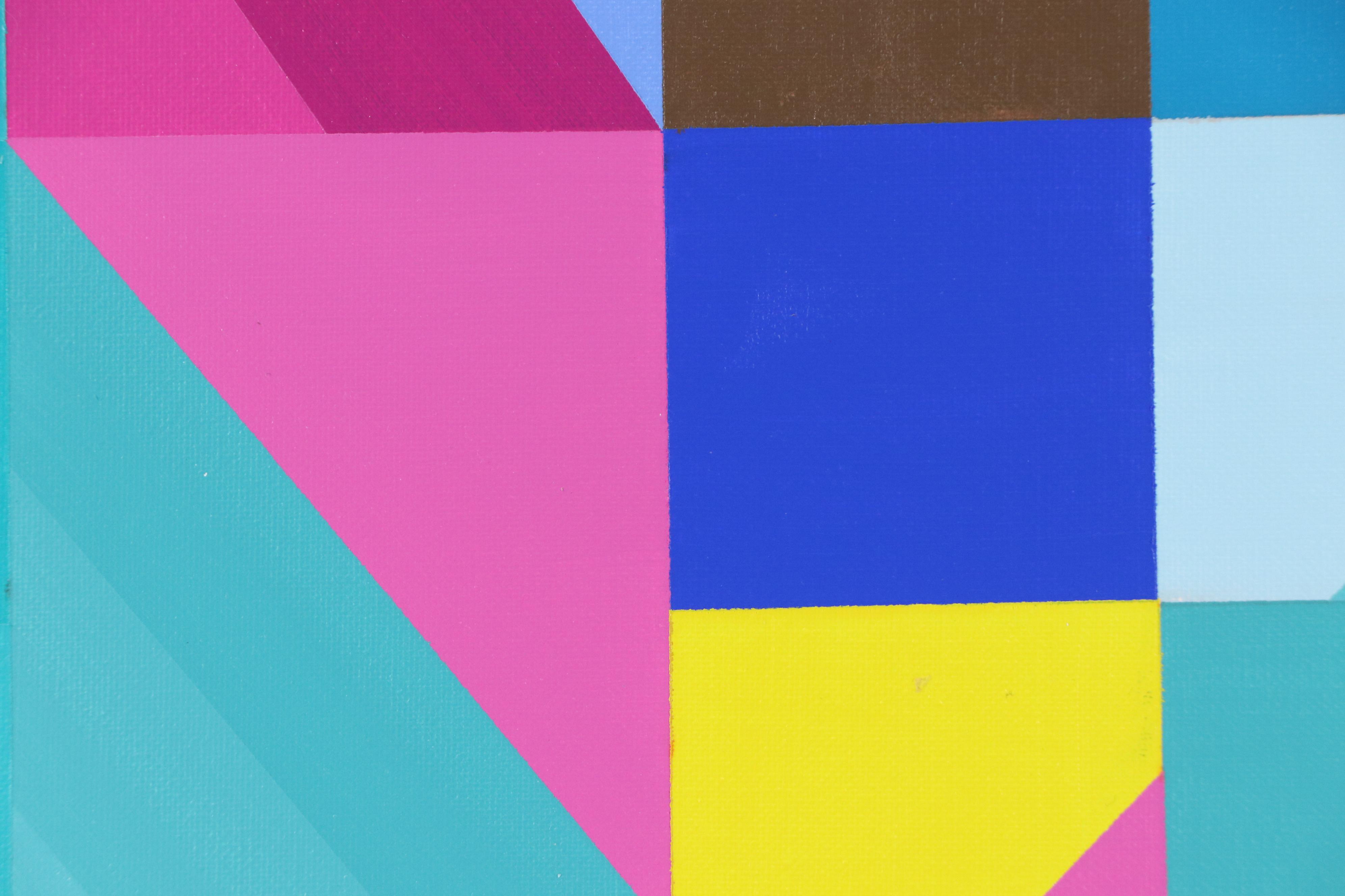 deSanto Stylized Geometric Acrylic Painting "Tessellate Dreams," 2025