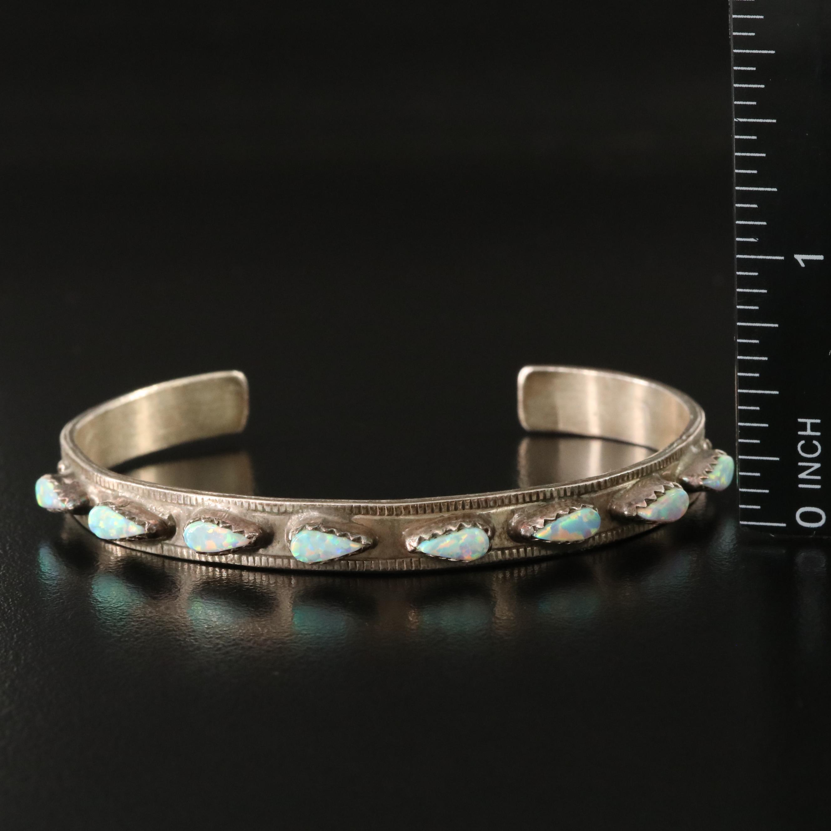 Sterling Opal Cuff Bracelet