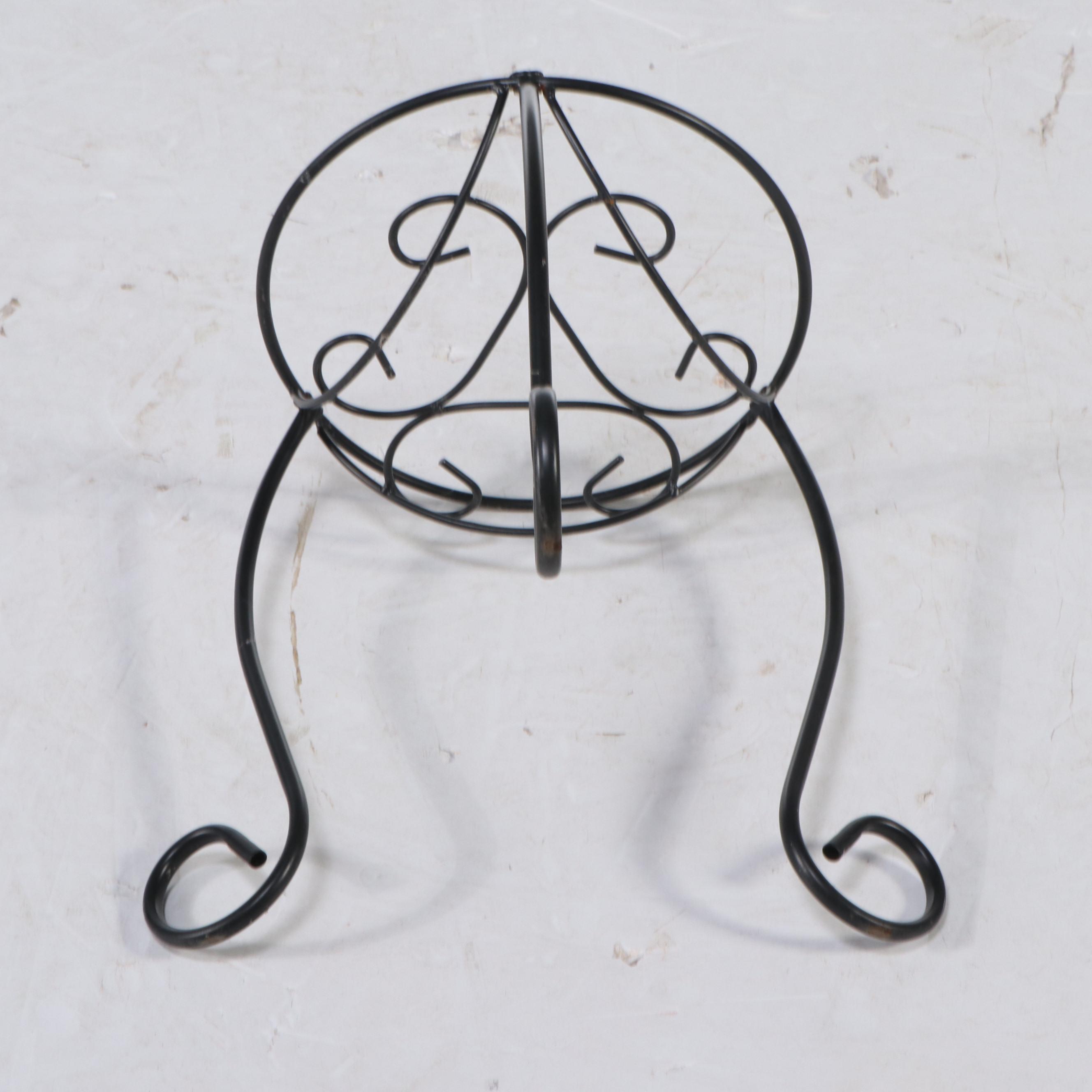 Pair of Wrought Metal Plant Stands
