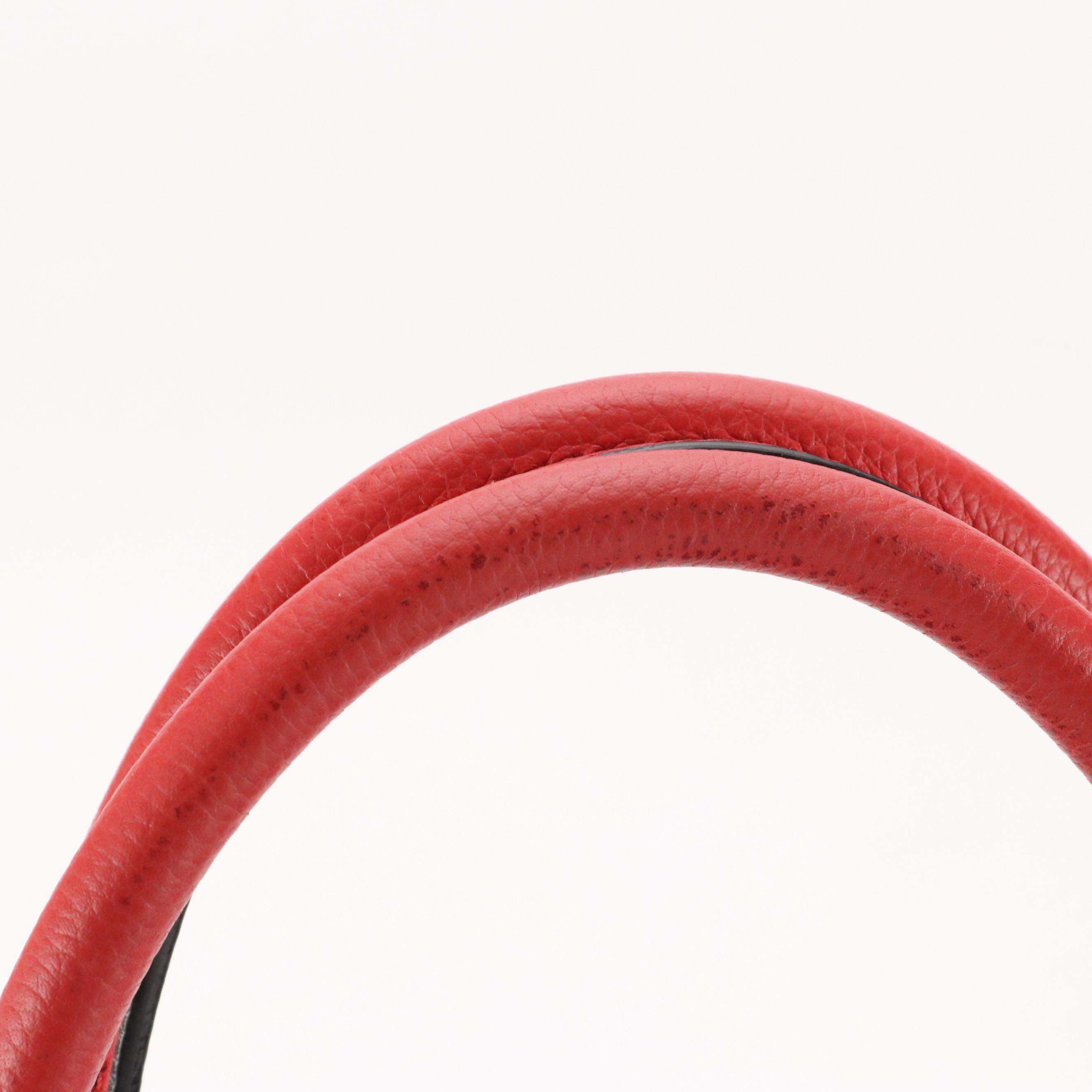 Prada Two-Way Shoulder Tote in Red Vitello Daino Leather