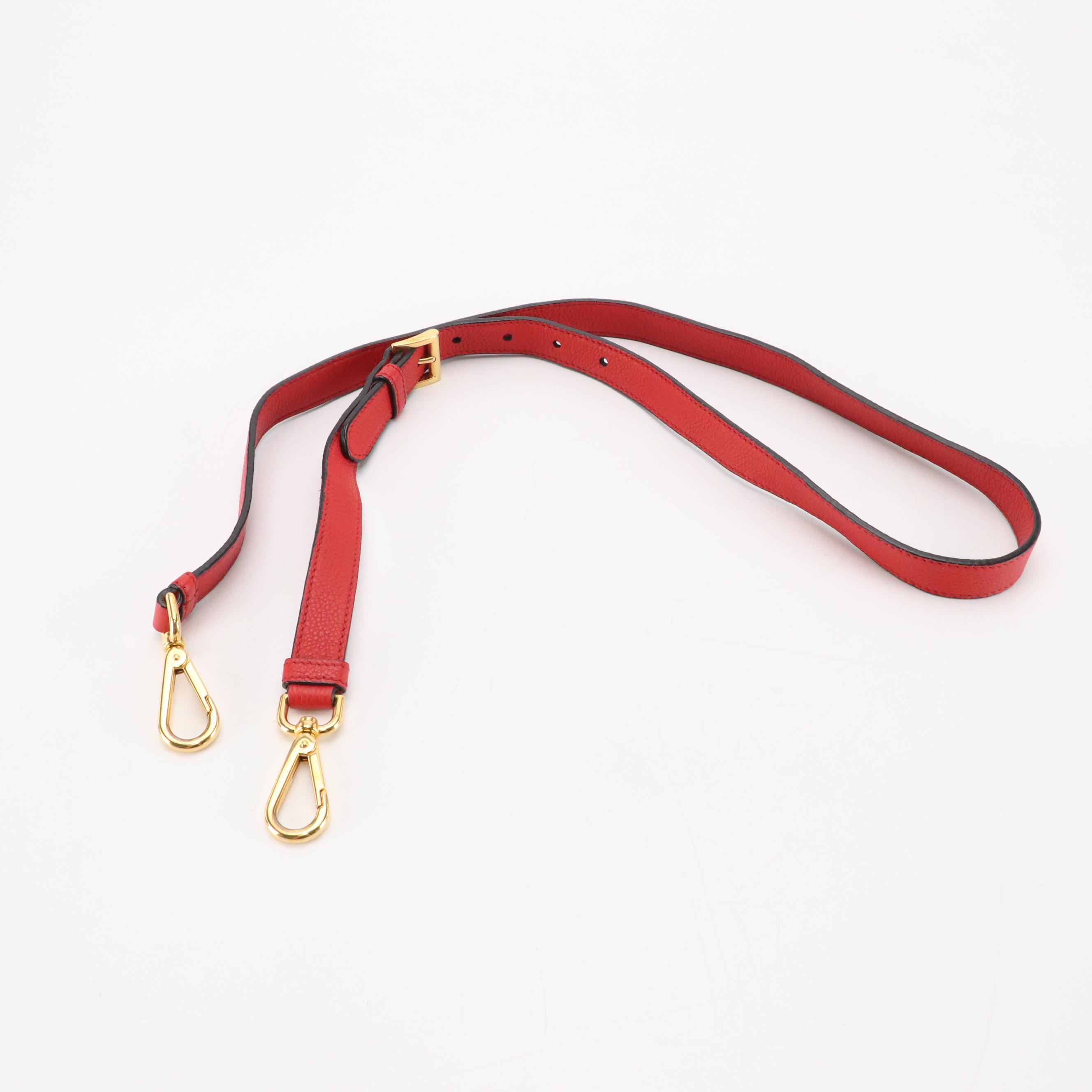 Prada Two-Way Shoulder Tote in Red Vitello Daino Leather