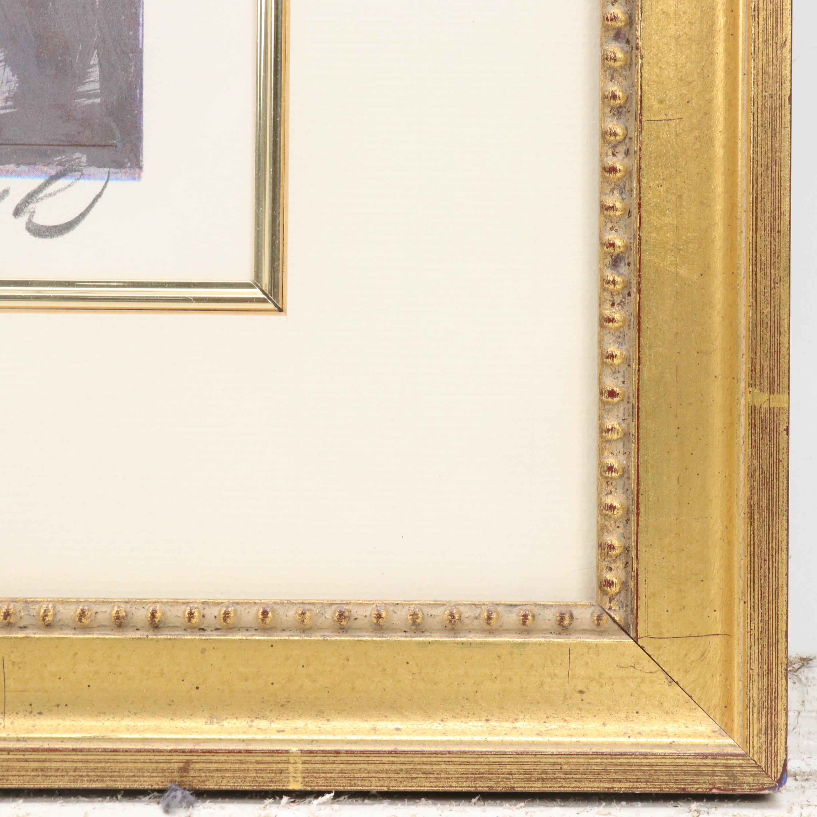 Kamil Kubik Offset Lithograph "Noon at the Exchange," Late 20th C.