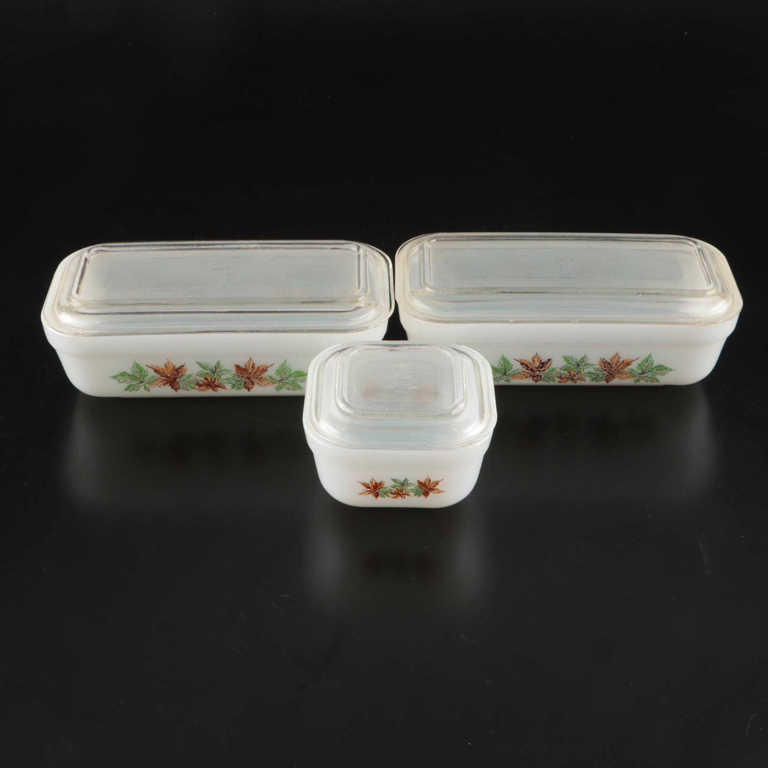Fire-King and Pyrex Mixing Bowls, Refrigerator Containers and Baking Dish