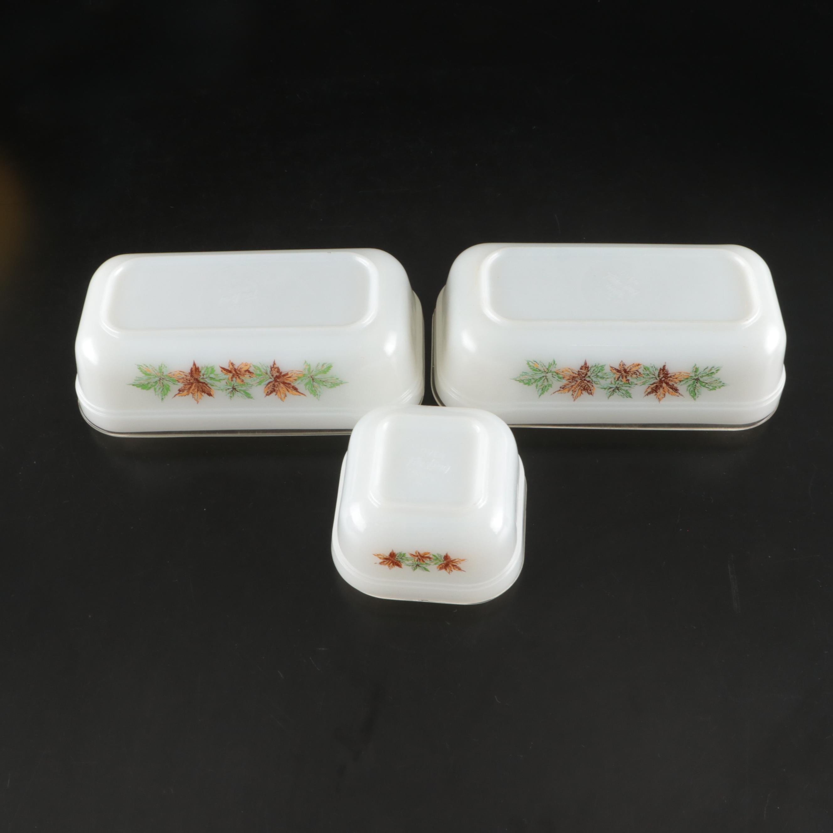 Fire-King and Pyrex Mixing Bowls, Refrigerator Containers and Baking Dish