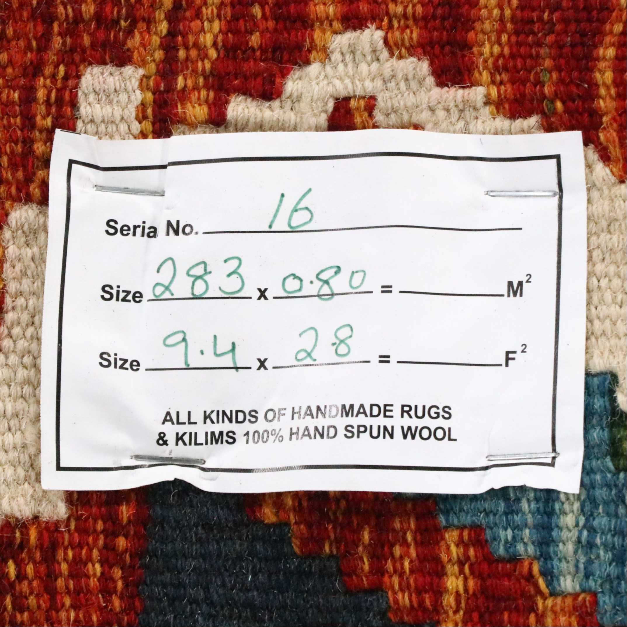 2'8 x 9'5 Handwoven Pakistani Kilim Carpet Runner