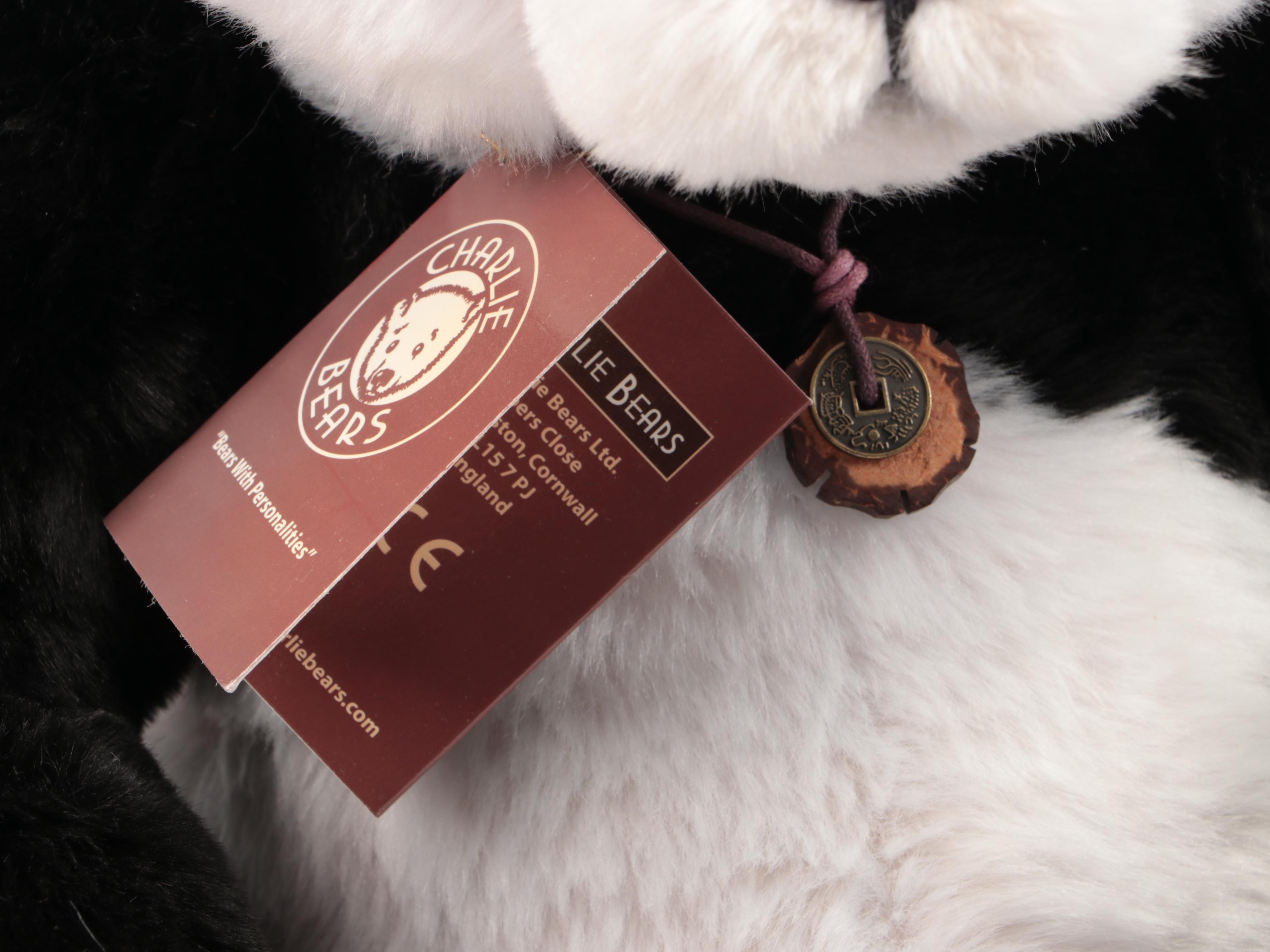 Charlie Bears "Fenella & Faith" with Other Stuffed Panda Bears