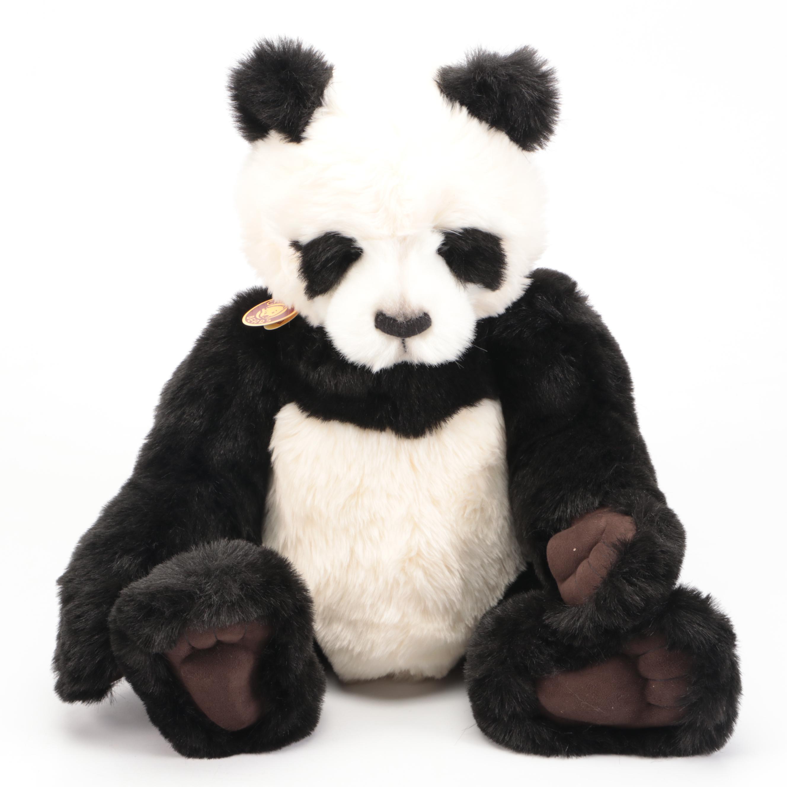 Charlie Bears "Fenella & Faith" with Other Stuffed Panda Bears