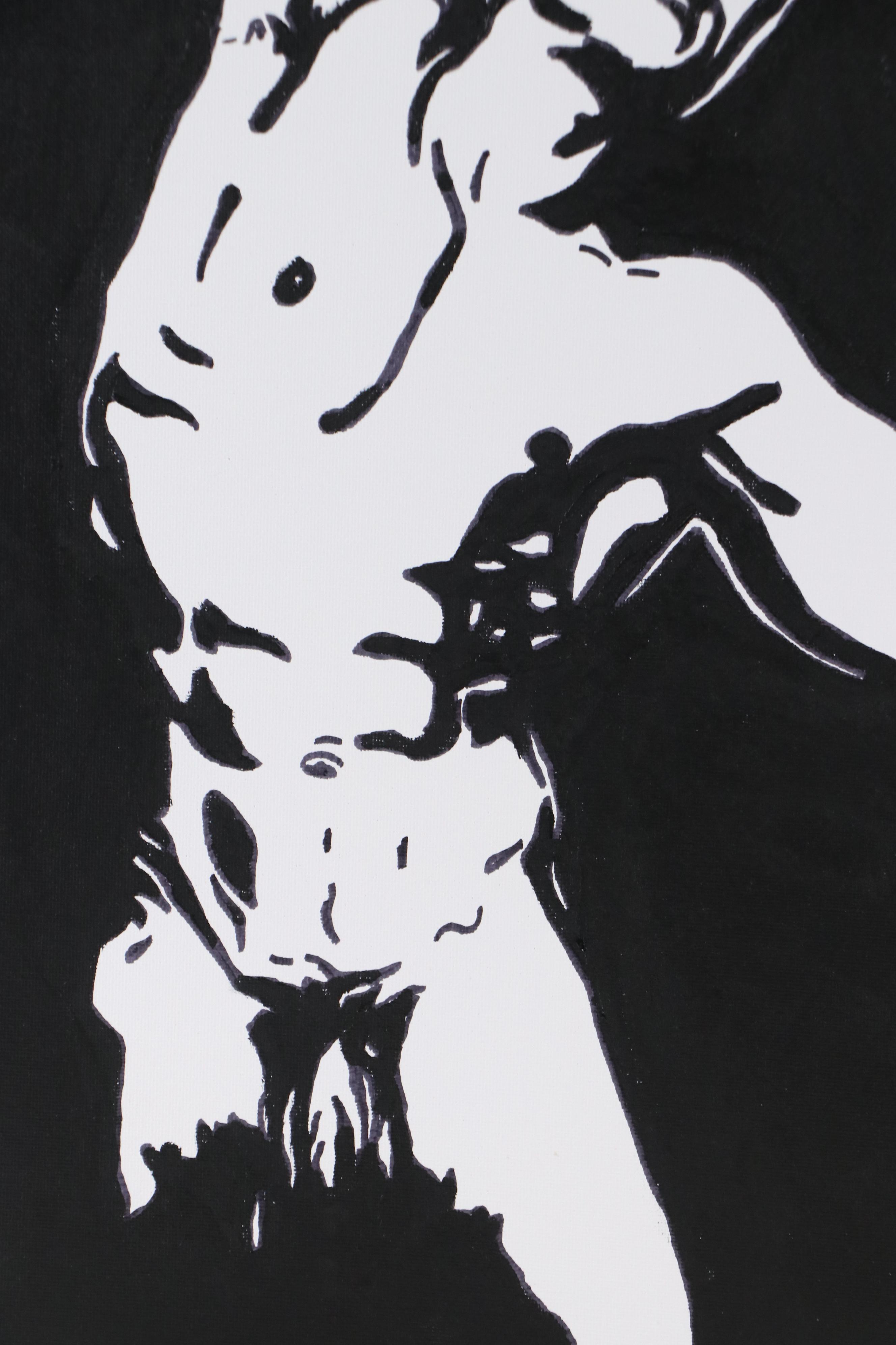 deSanto Stylized Figural Acrylic Painting, 2025