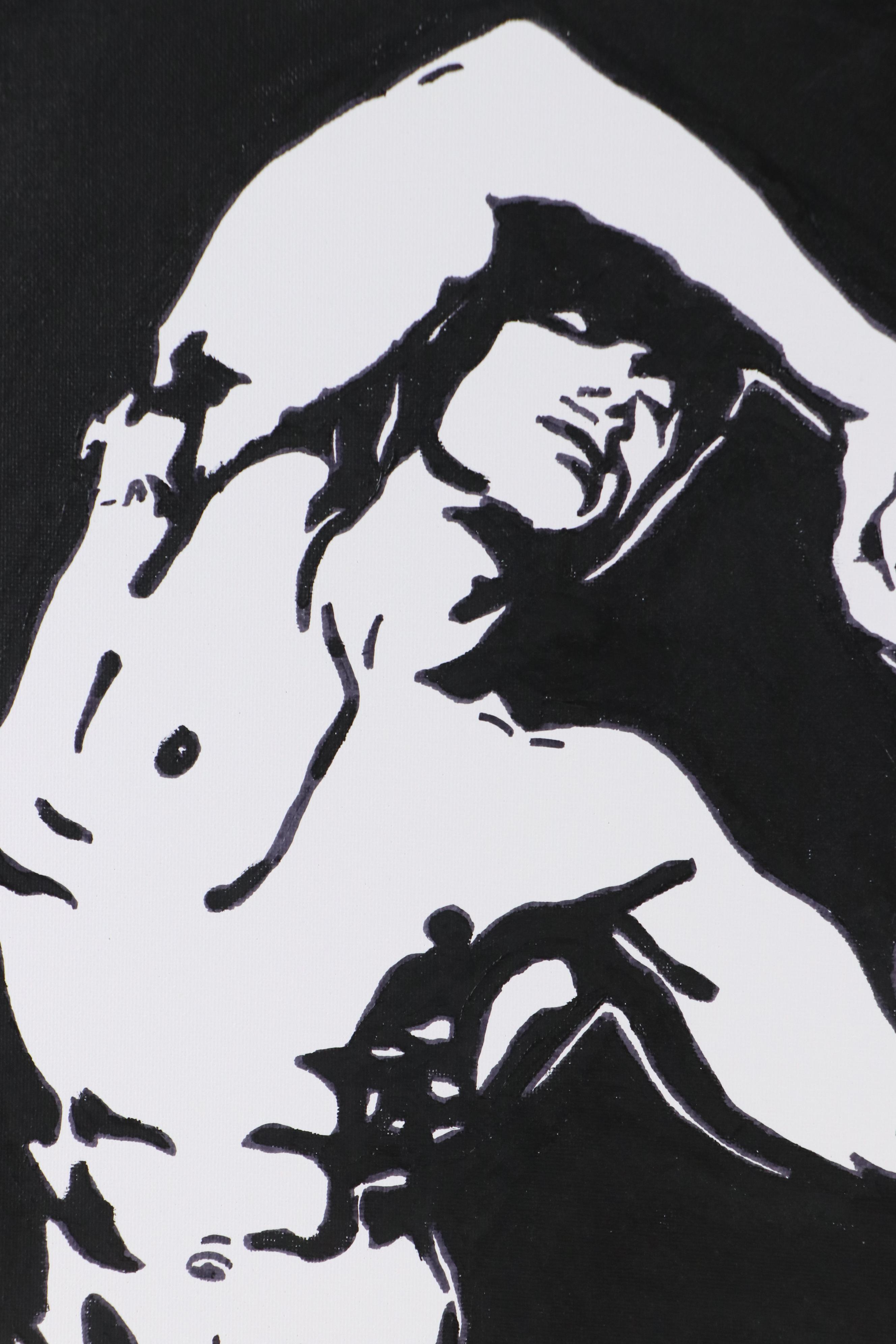 deSanto Stylized Figural Acrylic Painting, 2025