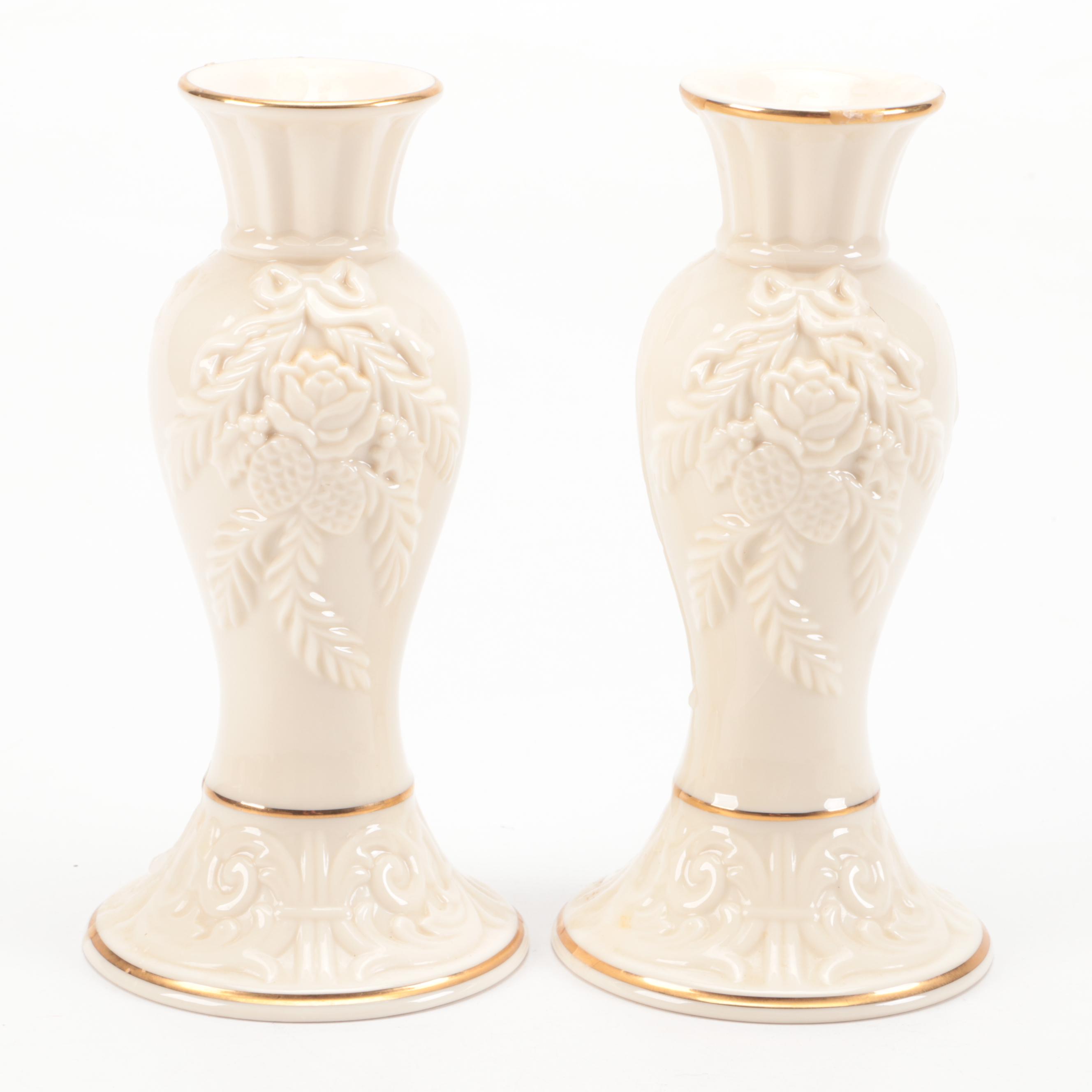 Lenox Porcelain "Constitution" Oval Serving Bowl with Candlesticks