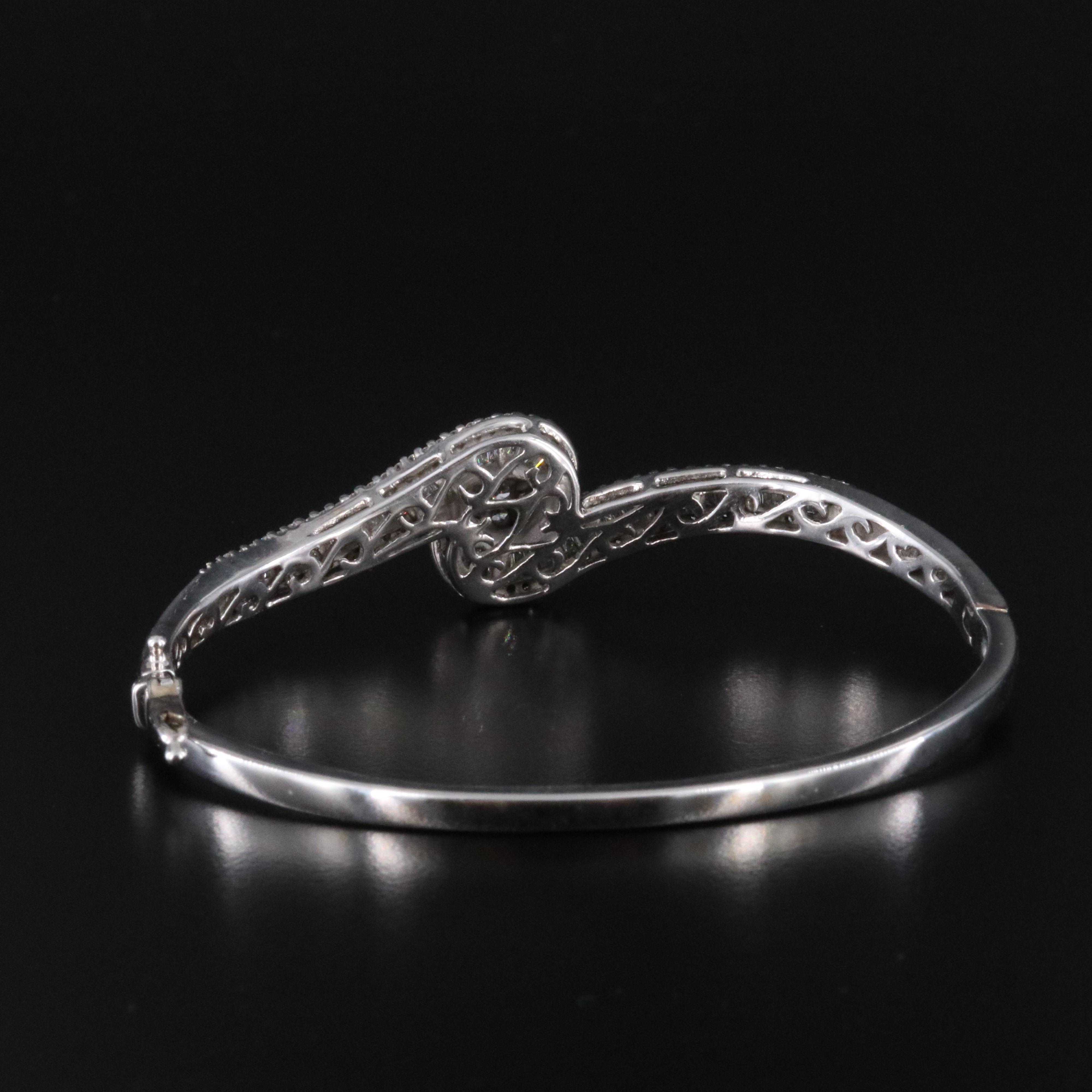 14K 2.16 CTW Diamond Hinged Bangle Bracelet