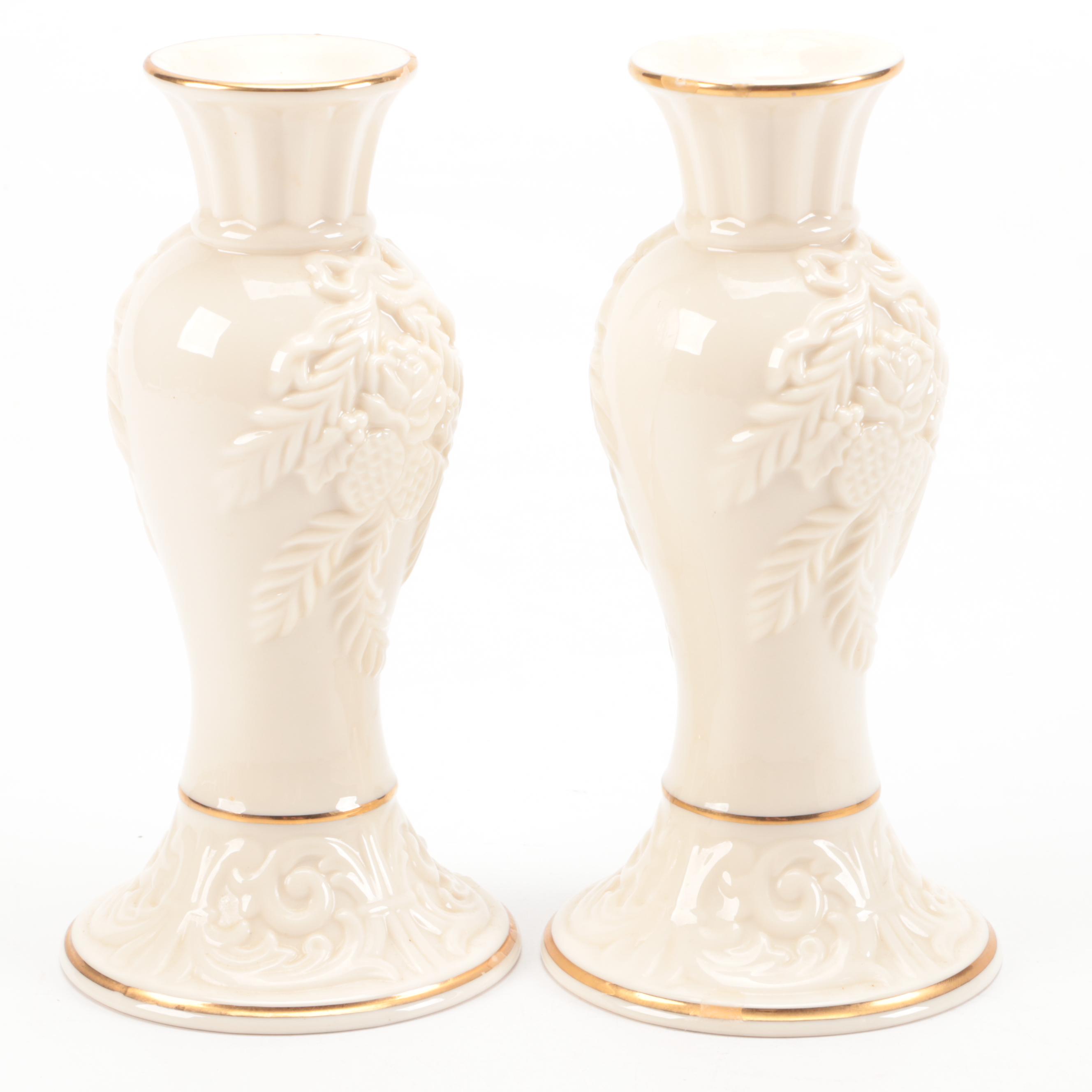 Lenox Porcelain "Constitution" Oval Serving Bowl with Candlesticks