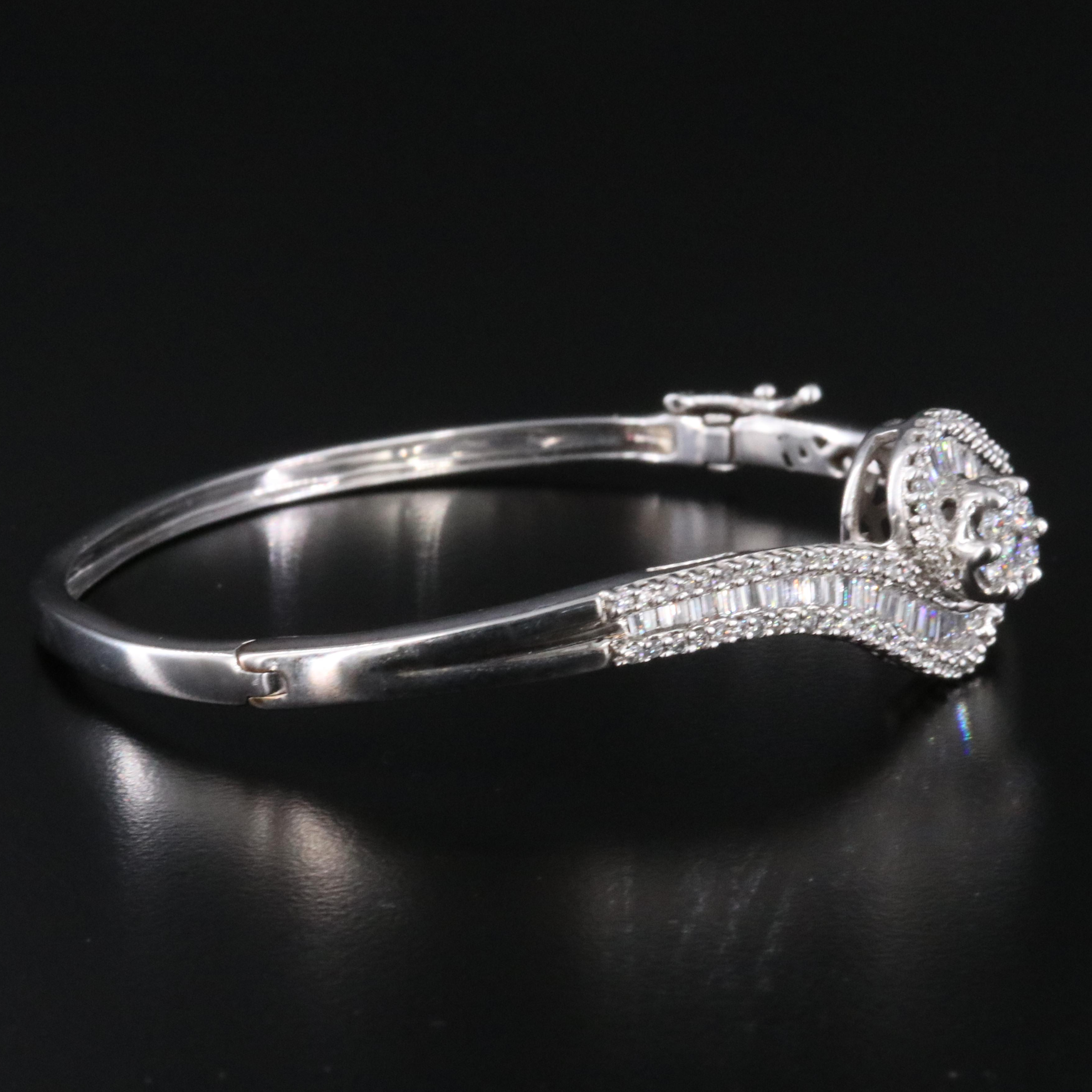 14K 2.16 CTW Diamond Hinged Bangle Bracelet