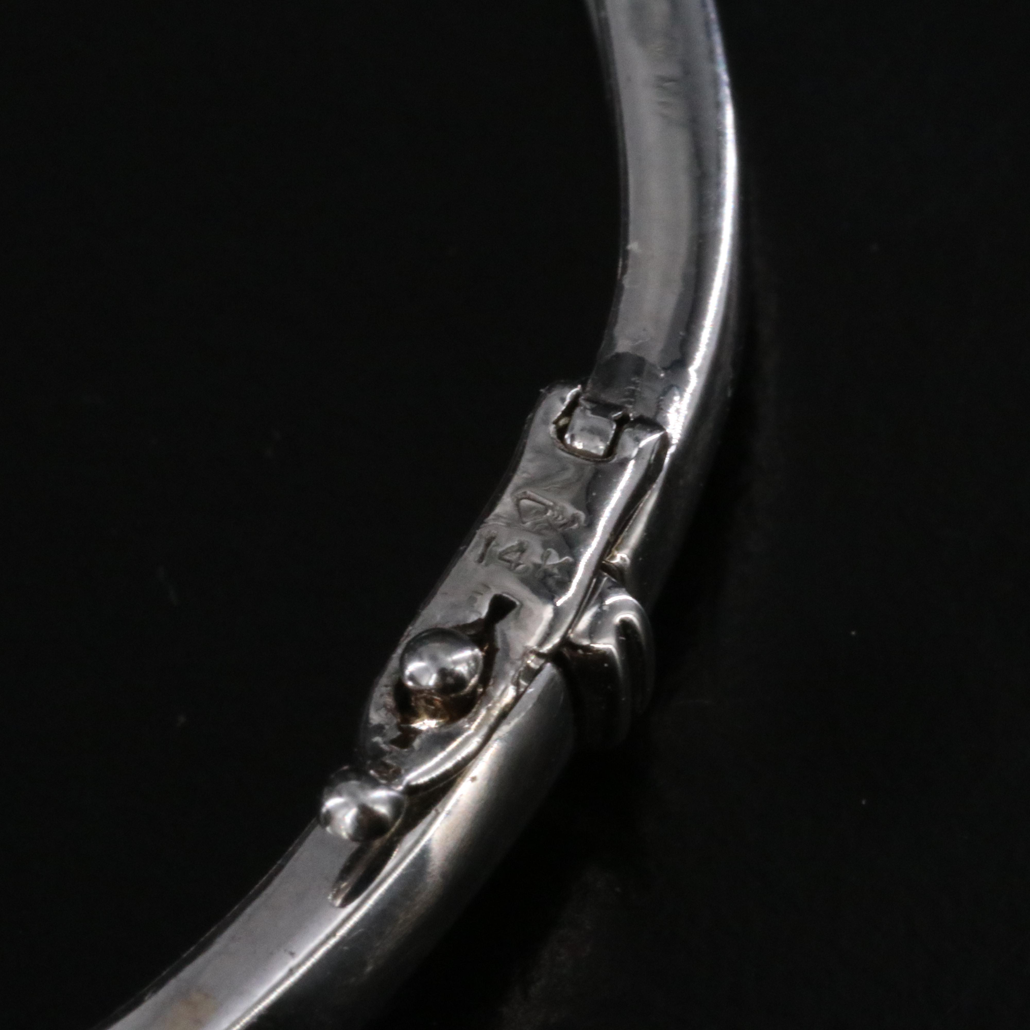 14K 2.16 CTW Diamond Hinged Bangle Bracelet