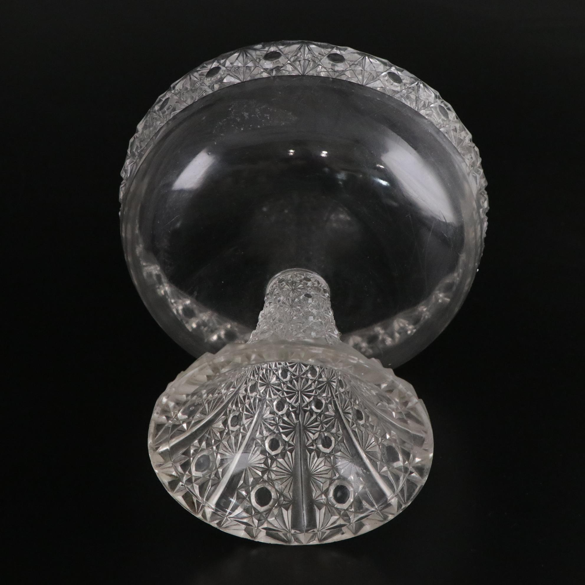 O'Hara Glass EAPG "Bartholdi" Compote with "Diamond Optic" Tumblers and Pitcher