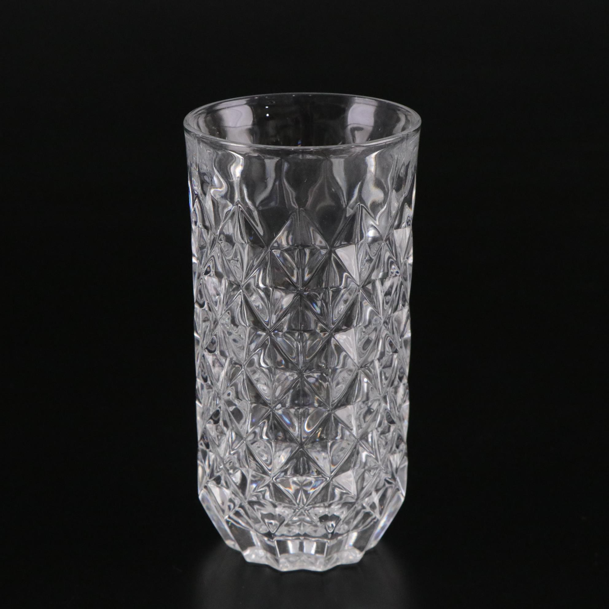 O'Hara Glass EAPG "Bartholdi" Compote with "Diamond Optic" Tumblers and Pitcher