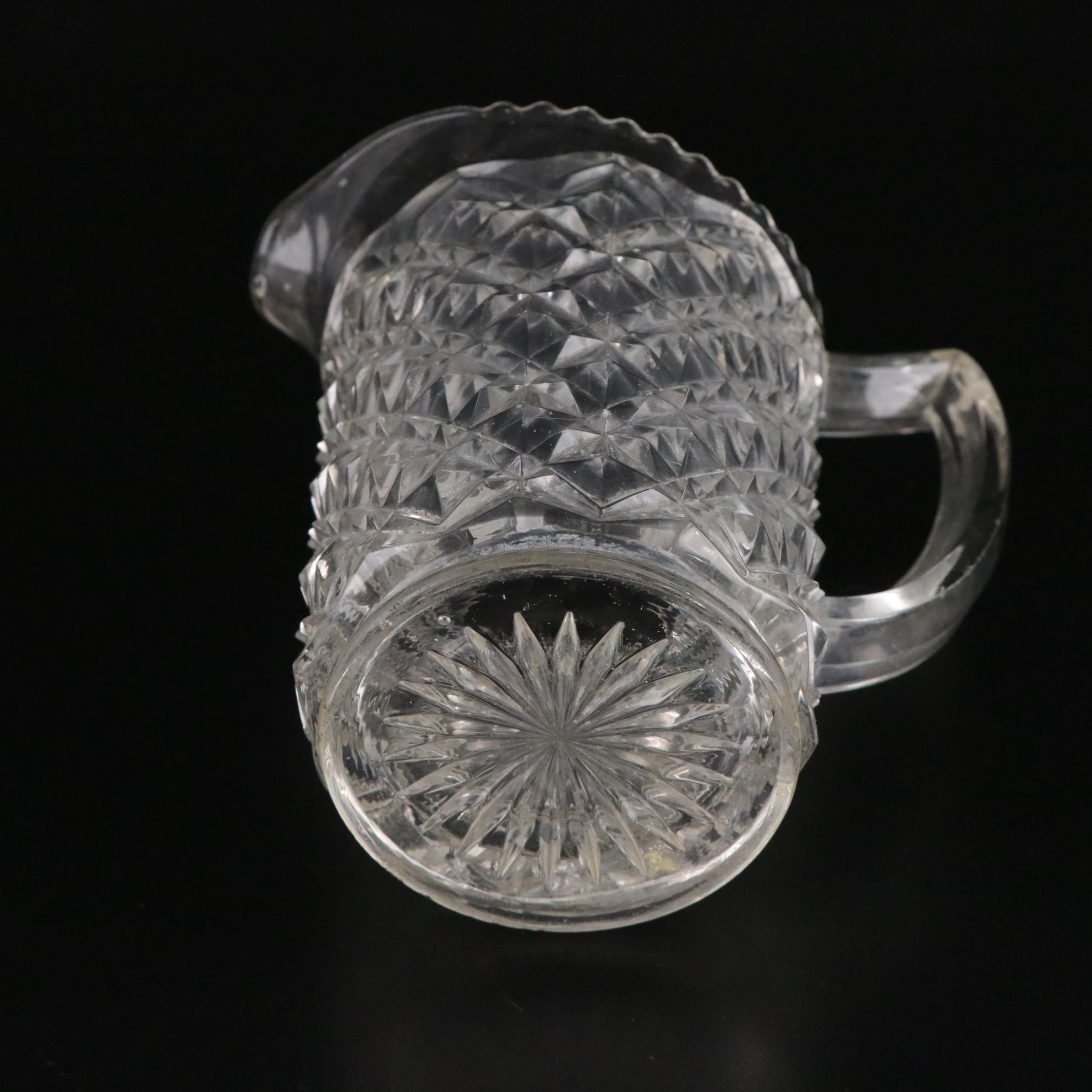 O'Hara Glass EAPG "Bartholdi" Compote with "Diamond Optic" Tumblers and Pitcher