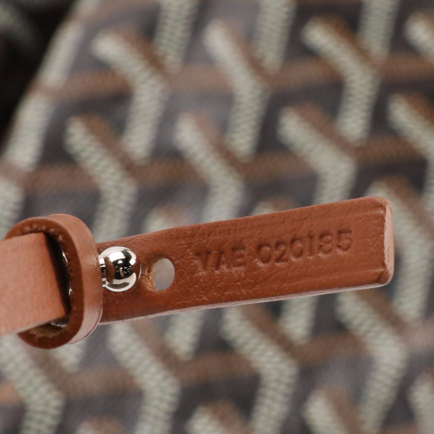 Goyard St. Louis GM Tote in Goyardine Chevron Canvas with Leather Trim and Pouch