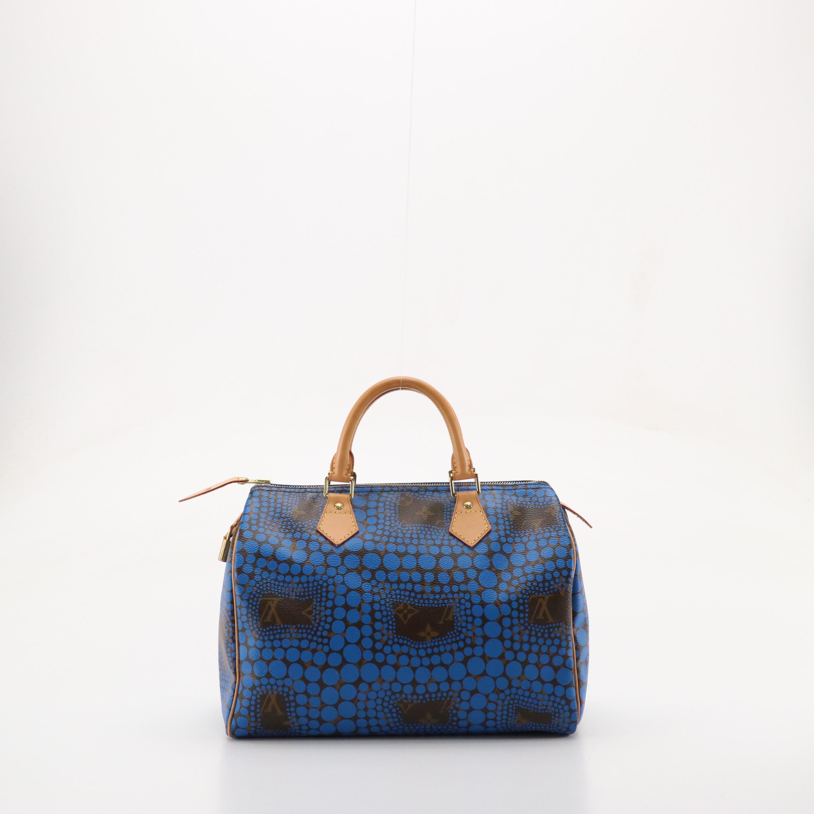 Louis Vuitton x Yayoi Kusama Monogram Town Speedy 30 with Vachetta Leather Trim