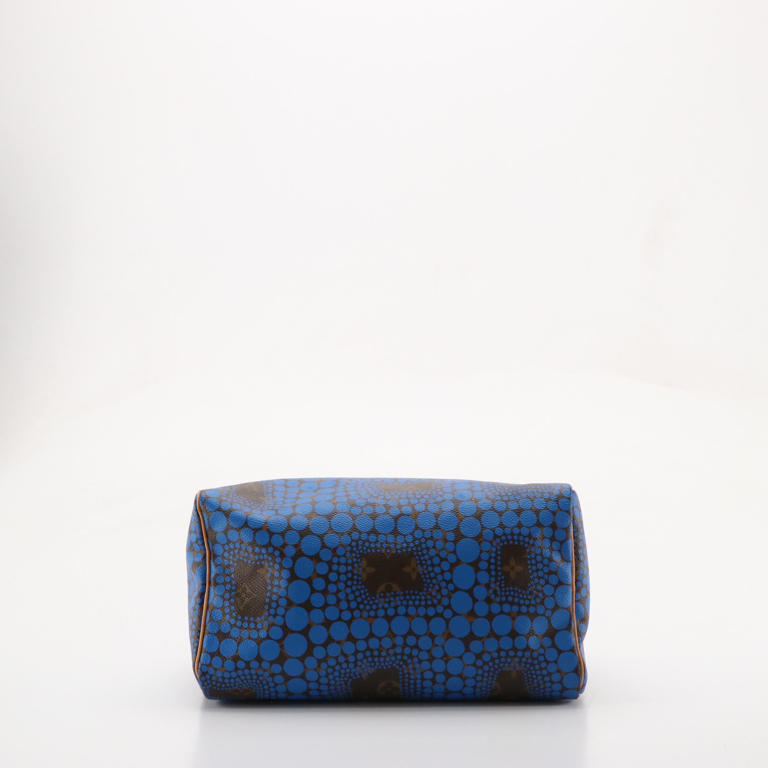 Louis Vuitton x Yayoi Kusama Monogram Town Speedy 30 with Vachetta Leather Trim