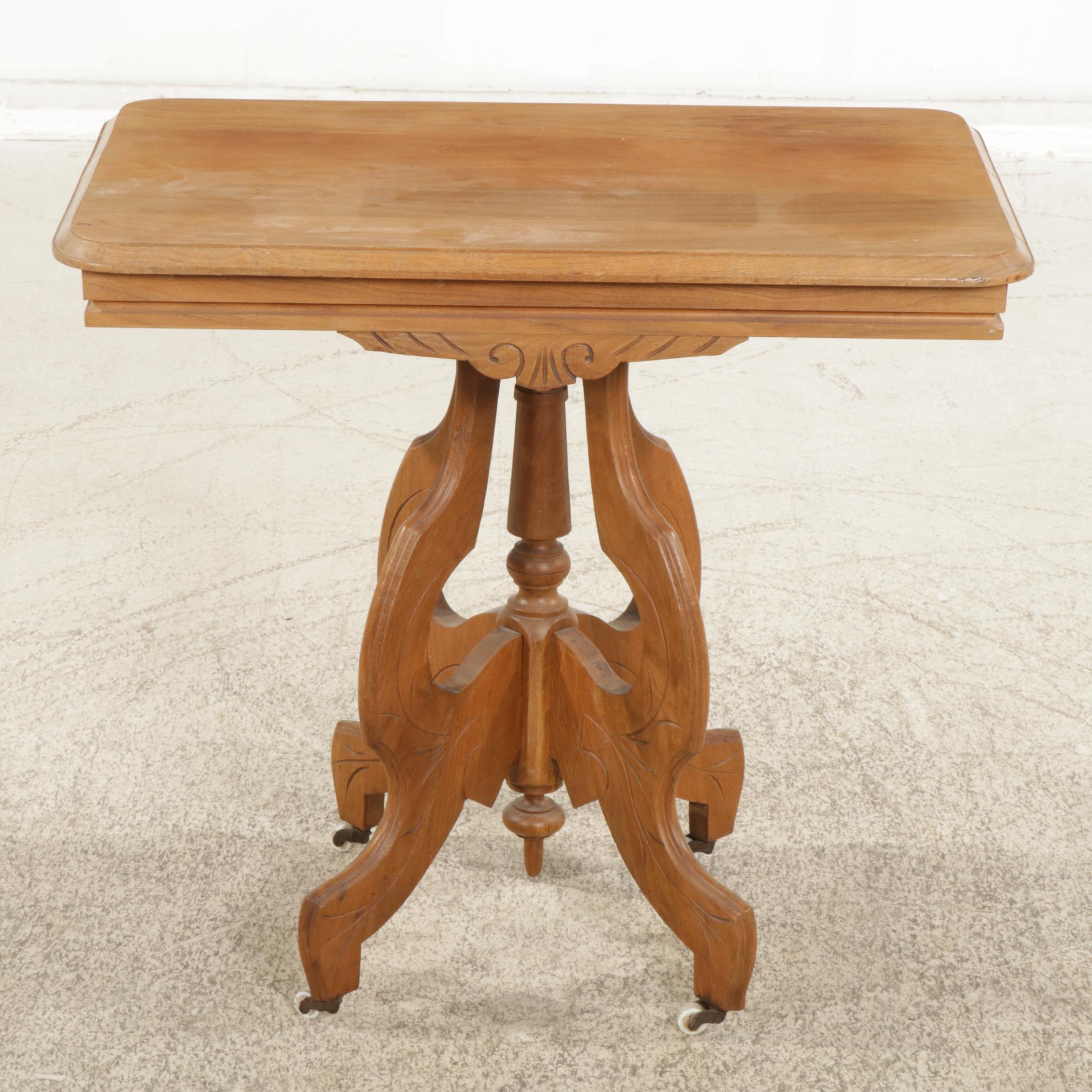 Victorian Walnut Side Table, Late 19th to Early 20th Century