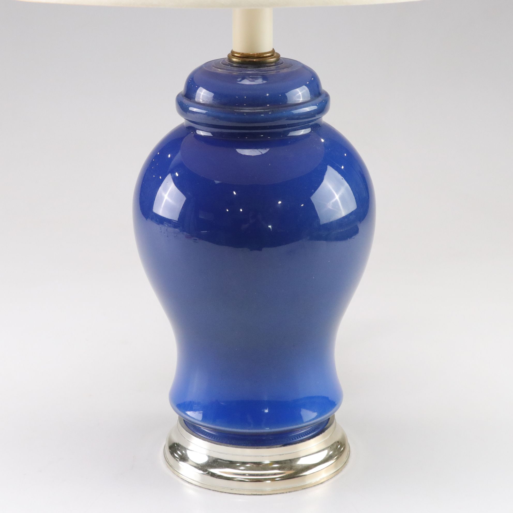 Royal Blue Temple Jar Style Table Lamp