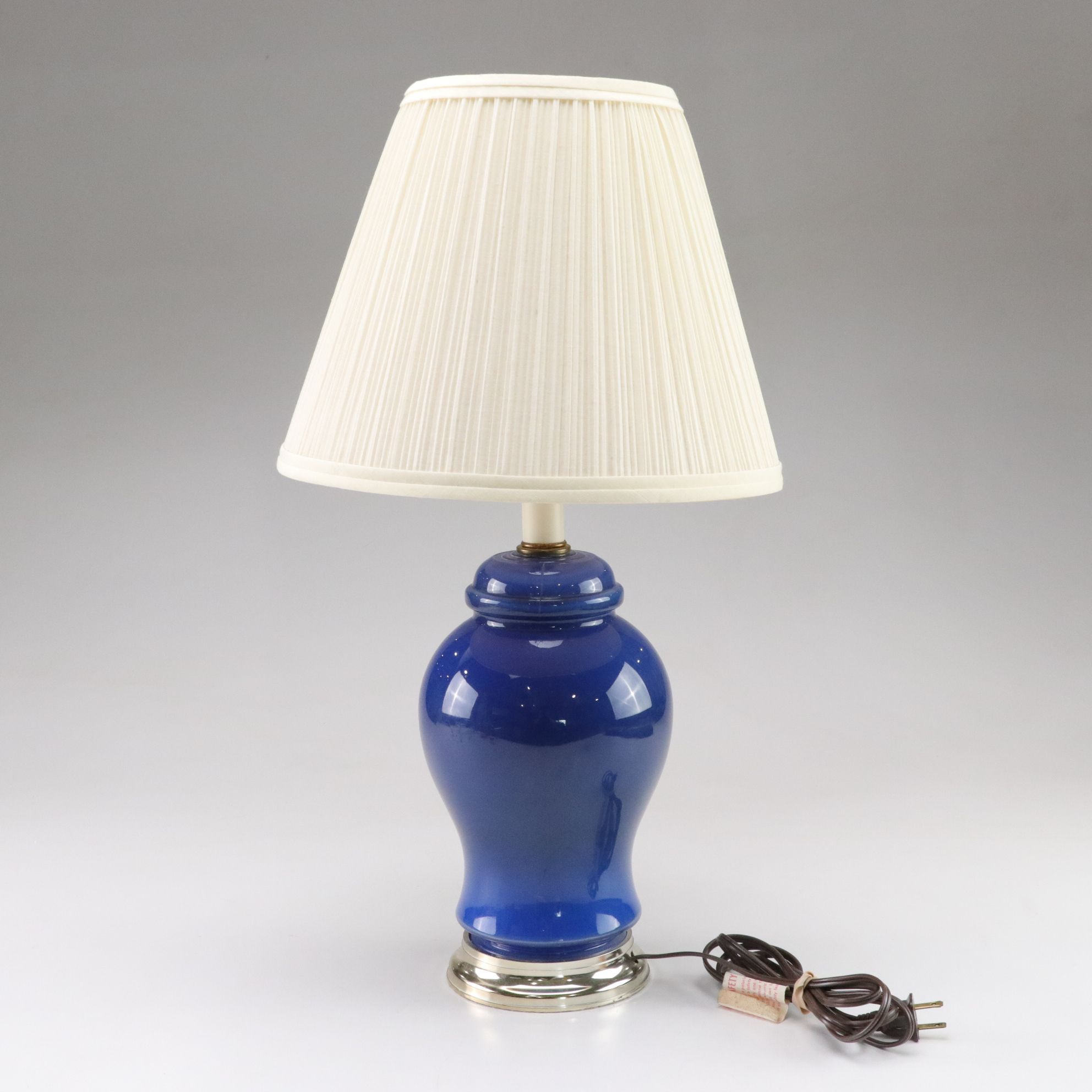 Royal Blue Temple Jar Style Table Lamp