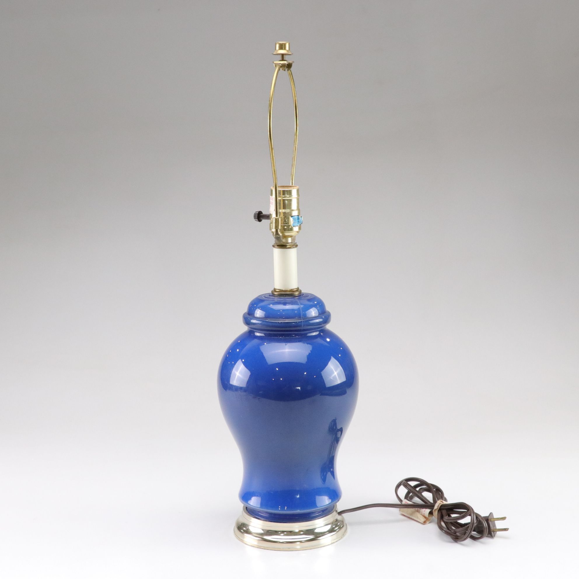 Royal Blue Temple Jar Style Table Lamp