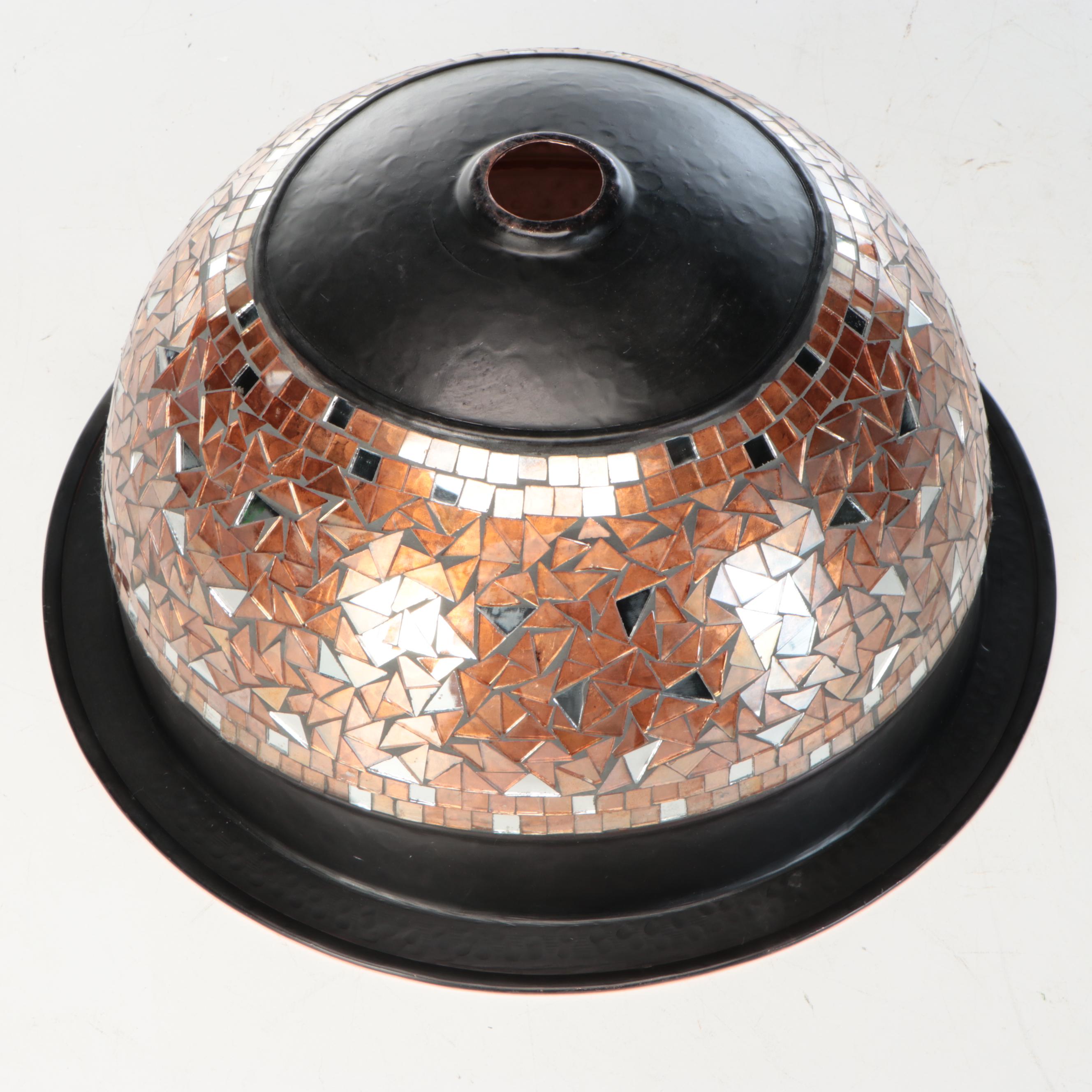 Contemporary Mosaic and Copper Bathroom Sink