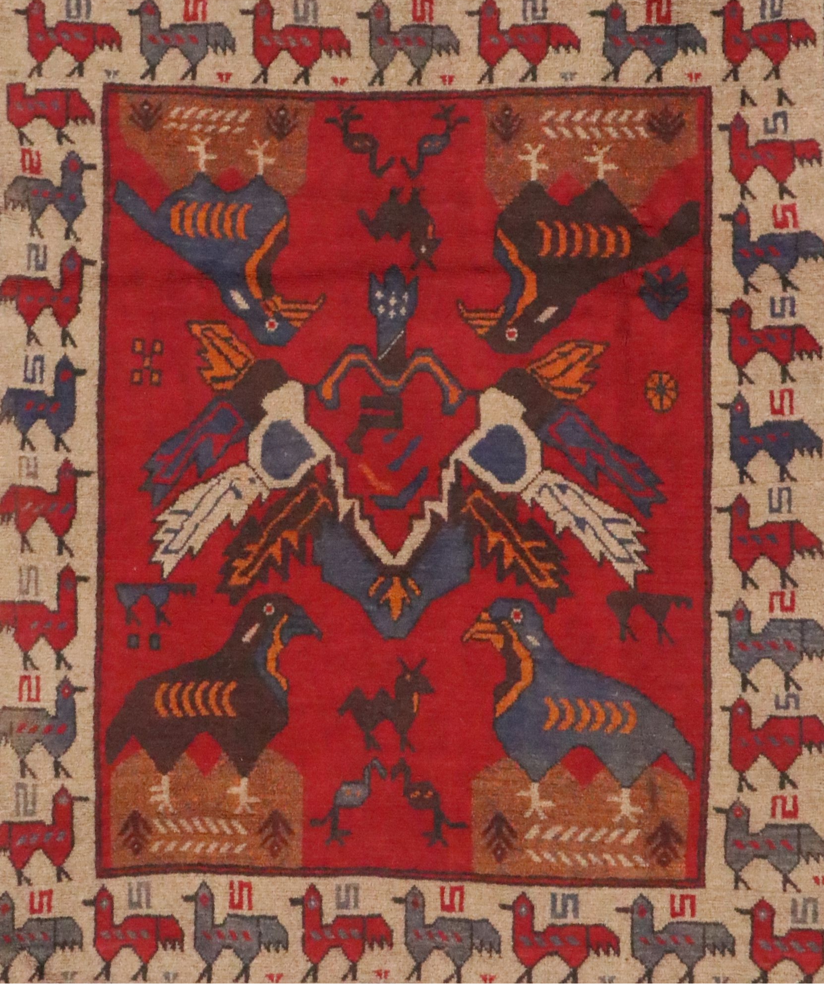 4'5 x 6'1 Hand-Knotted Caucasian Akstafa Area Rug