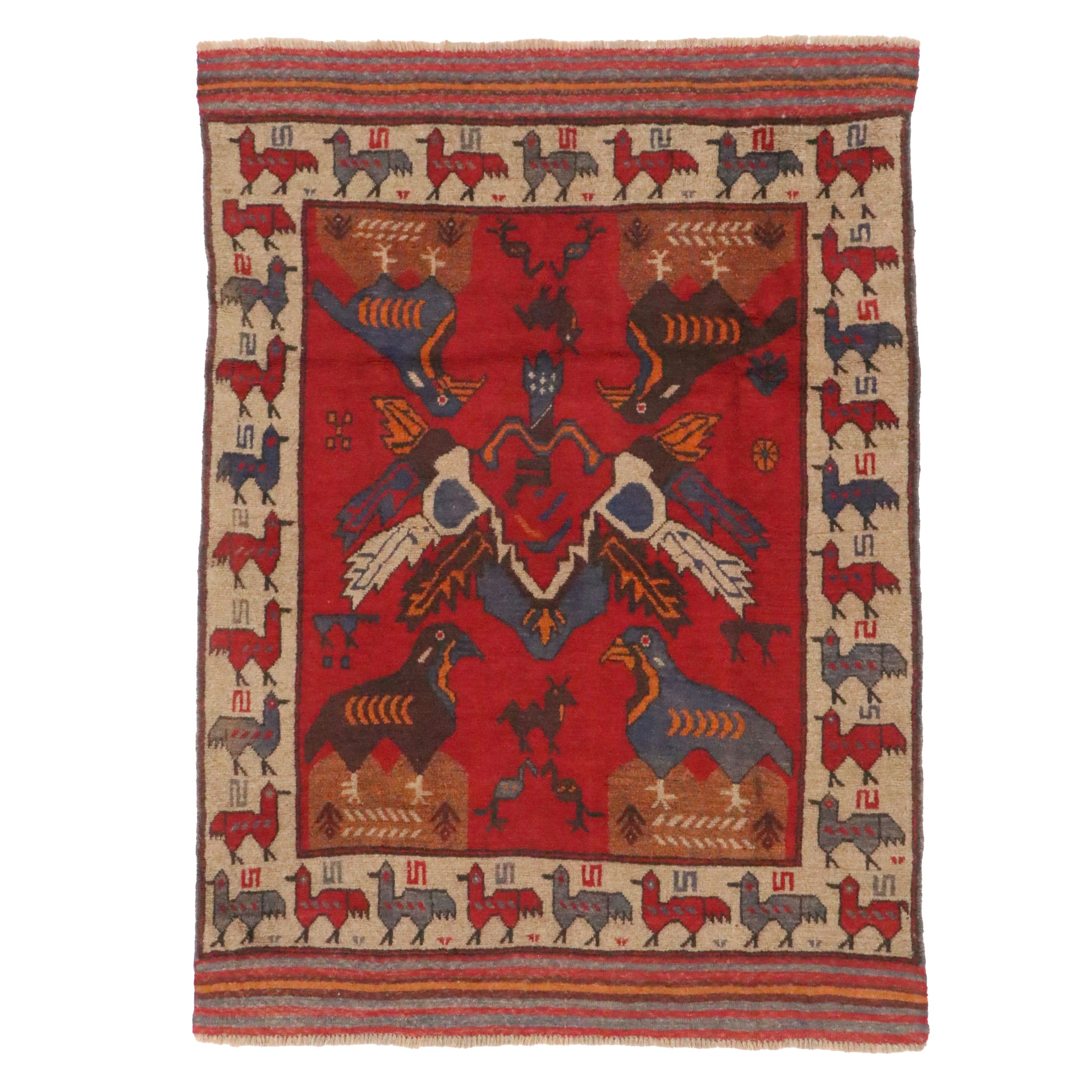 4'5 x 6'1 Hand-Knotted Caucasian Akstafa Area Rug