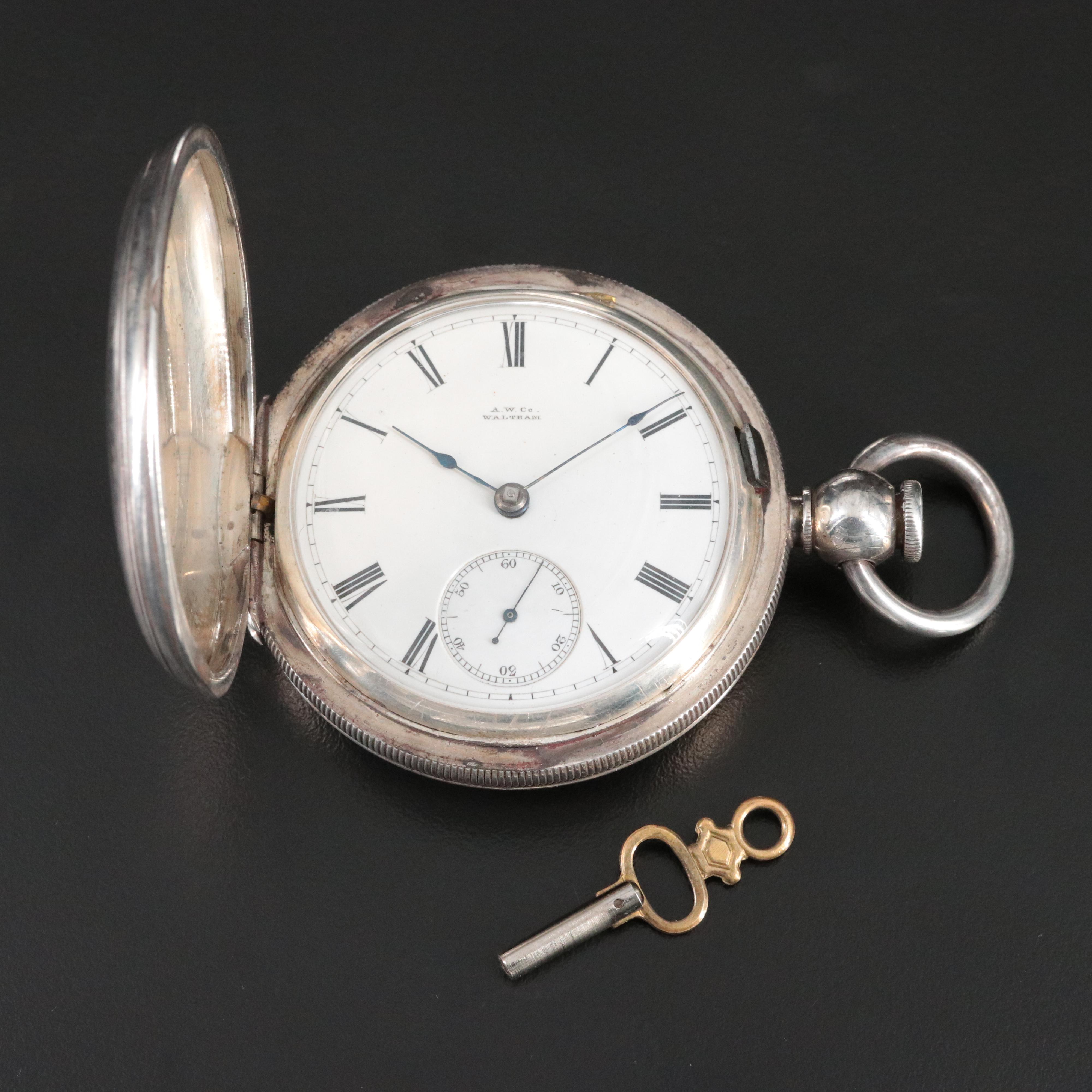 1880 American Waltham Watch Co. Sterling Silver Pocket Watch