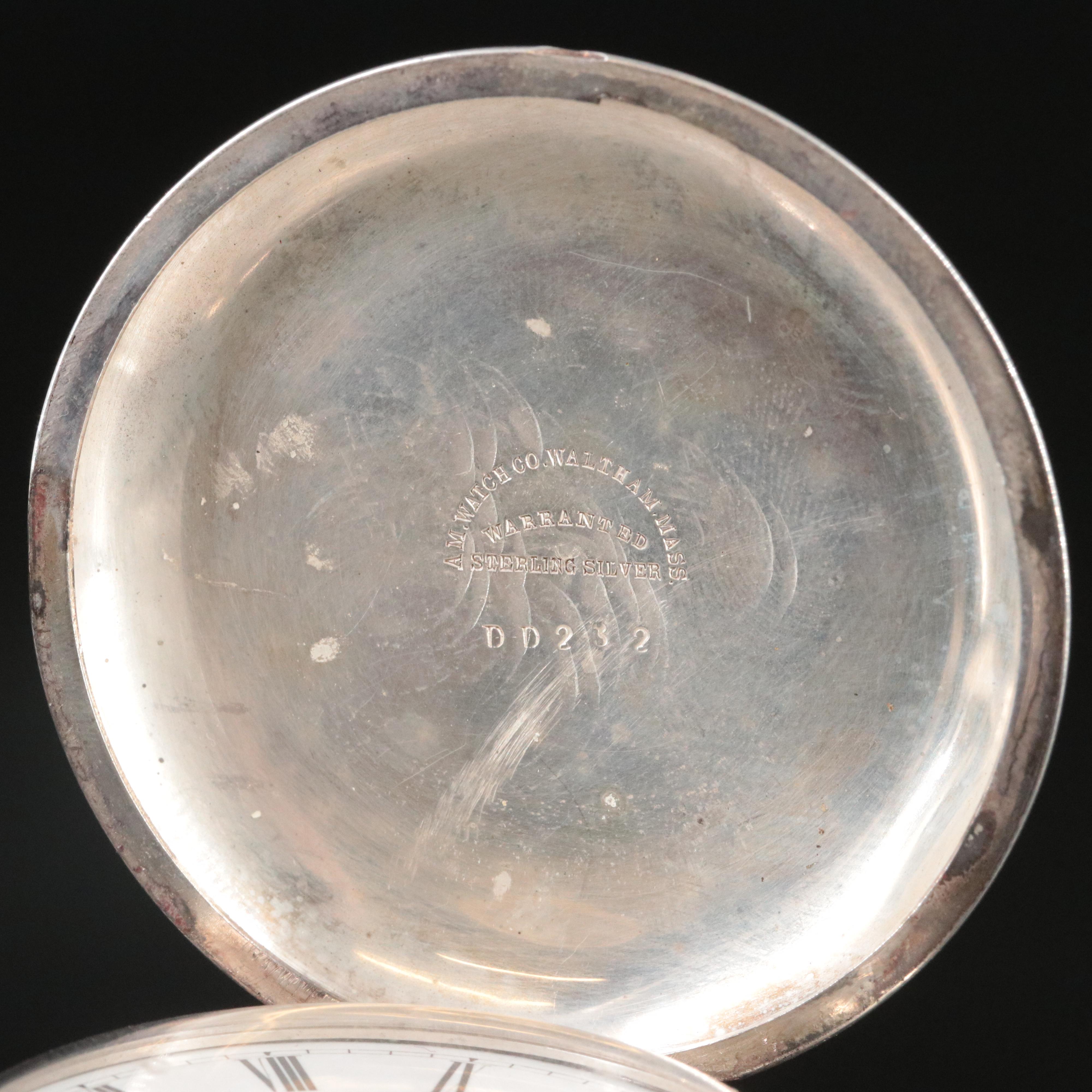 1880 American Waltham Watch Co. Sterling Silver Pocket Watch