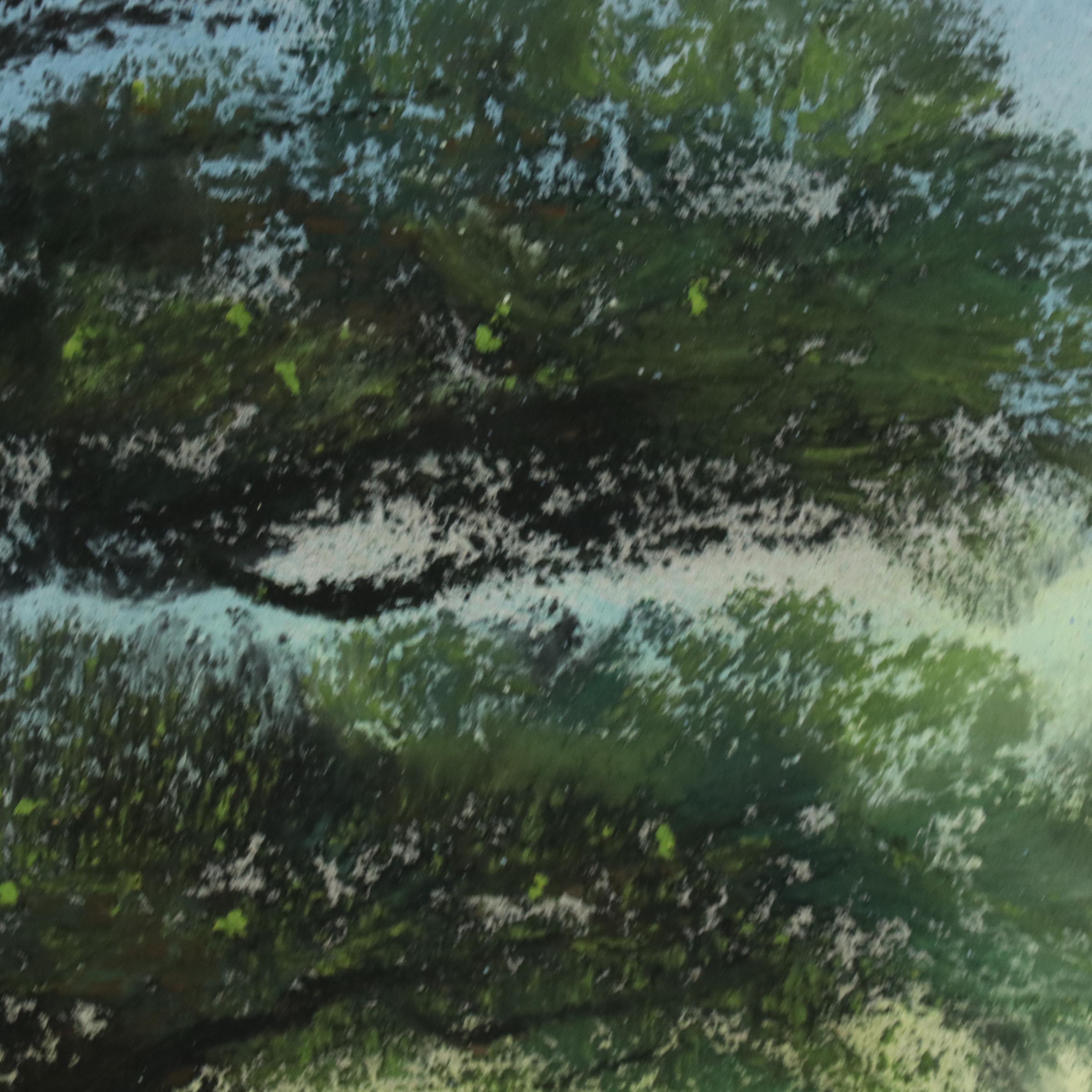 Andrew Gunderson Oil Pastel Drawing of Nocturne Campfire by River