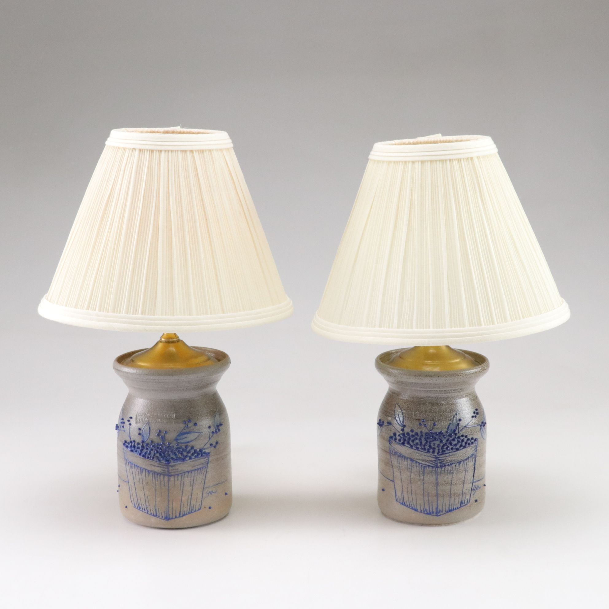 Salmon Falls Pottery Stoneware Crock Table Lamps