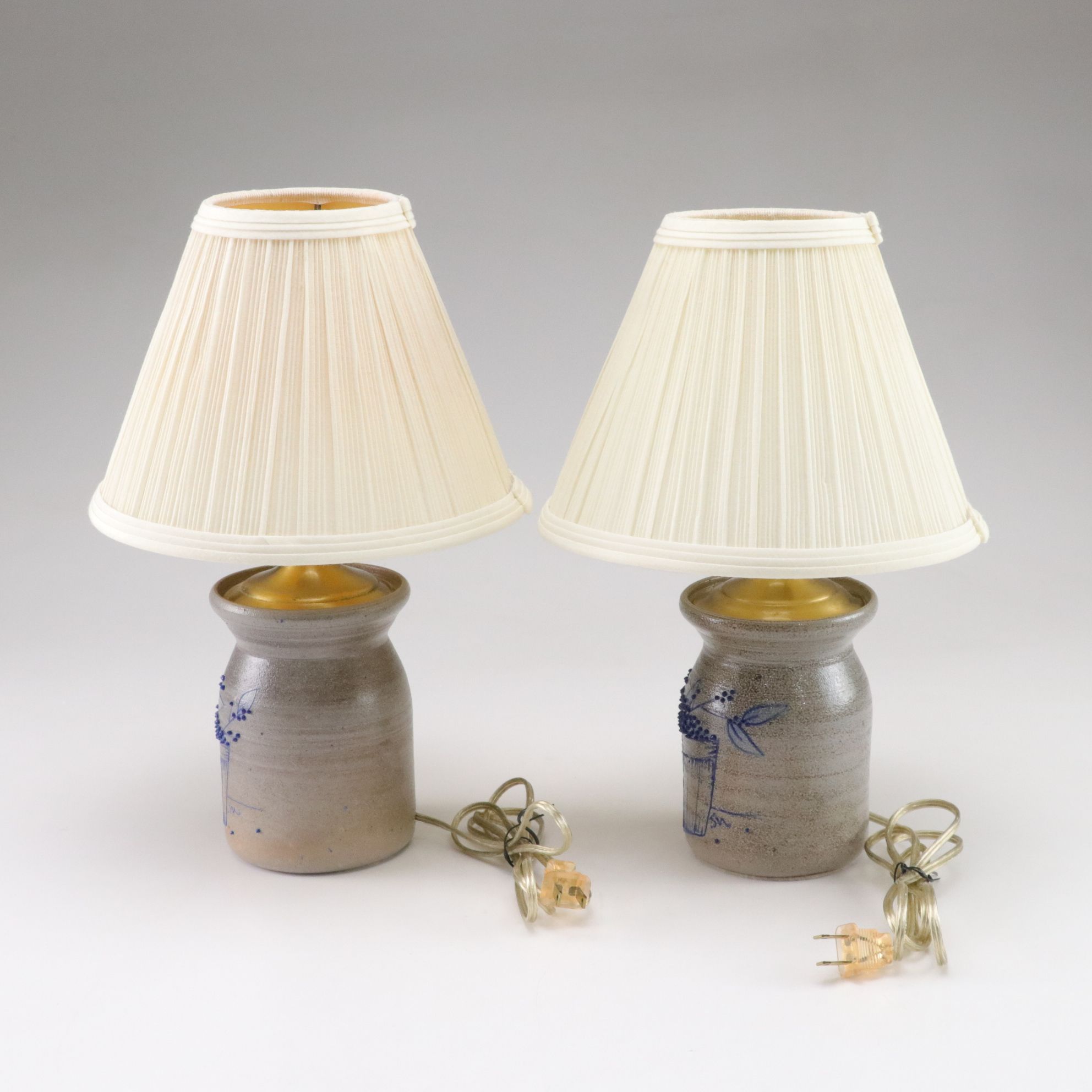 Salmon Falls Pottery Stoneware Crock Table Lamps