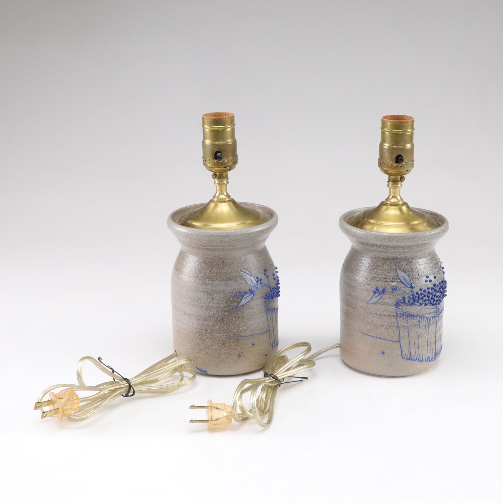 Salmon Falls Pottery Stoneware Crock Table Lamps